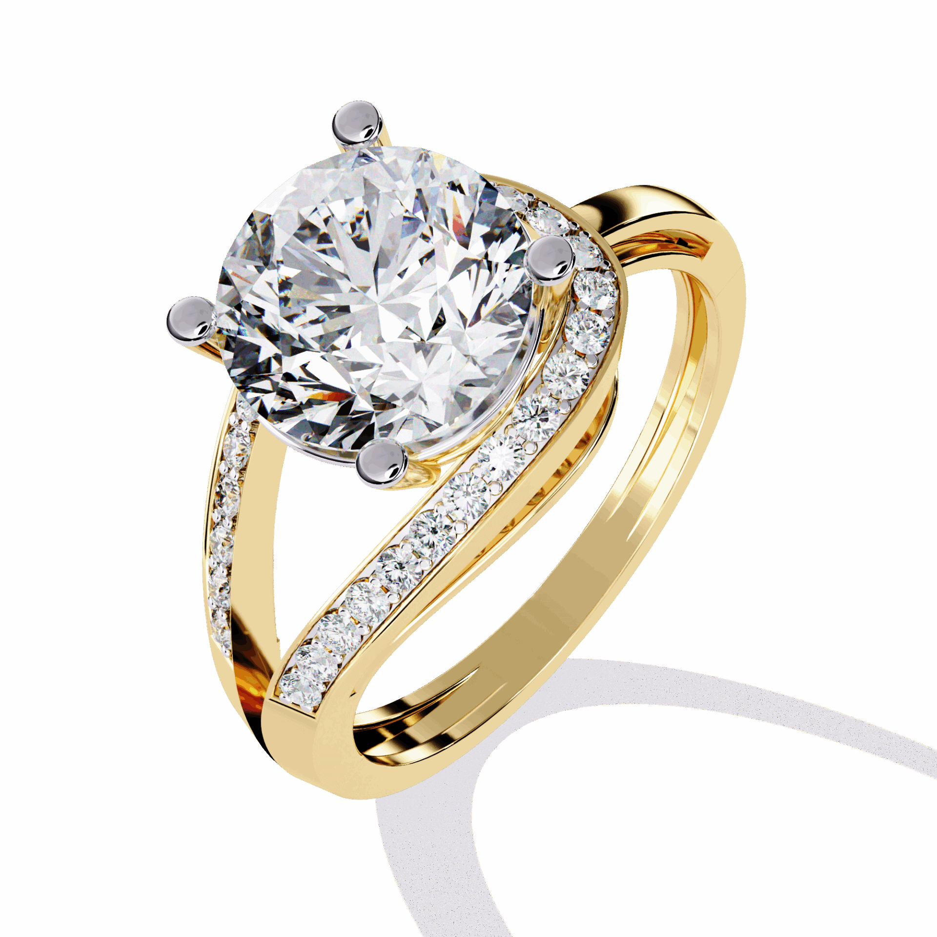 3 Carat Round Day and Night Ring in Moissanite | House of Estara