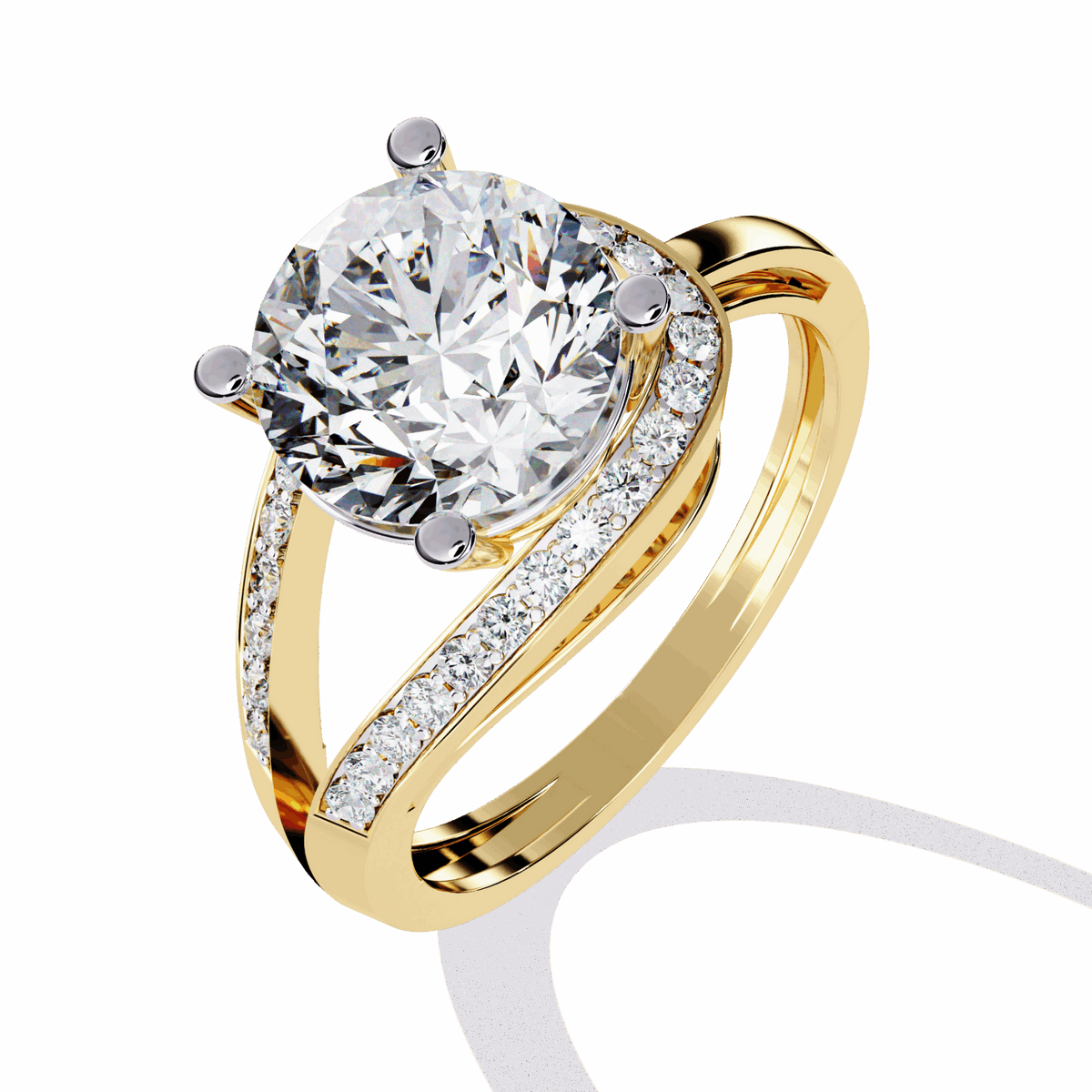 3 Carat Round Day and Night Ring in Moissanite | House of Estara