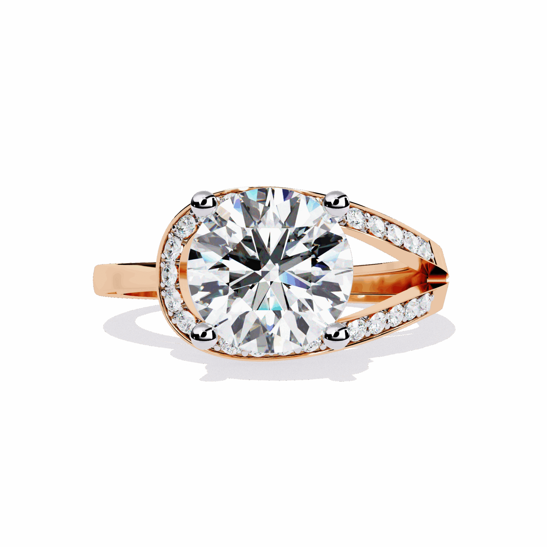 3 Carat Round Day and Night Ring in Moissanite | House of Estara