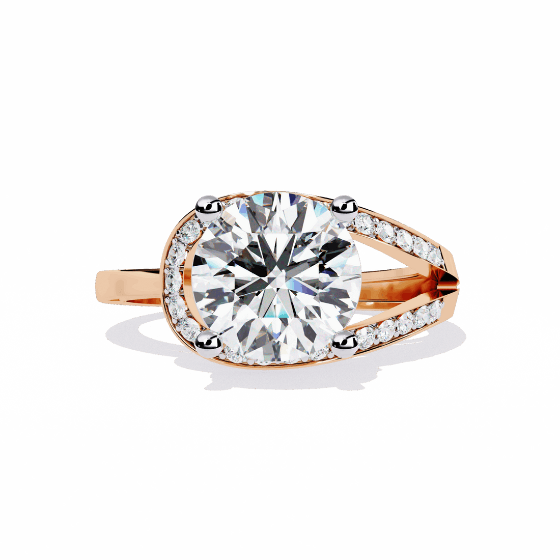 3 Carat Round Day and Night Ring in Moissanite | House of Estara