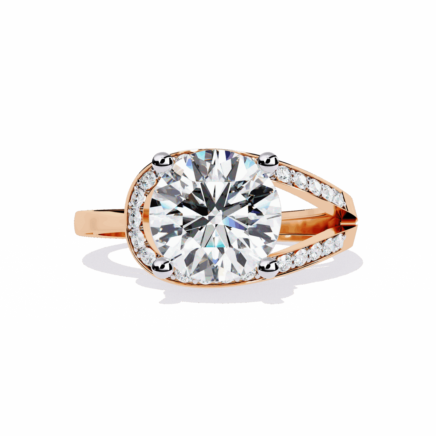 3 Carat Round Day and Night Ring in Moissanite | House of Estara