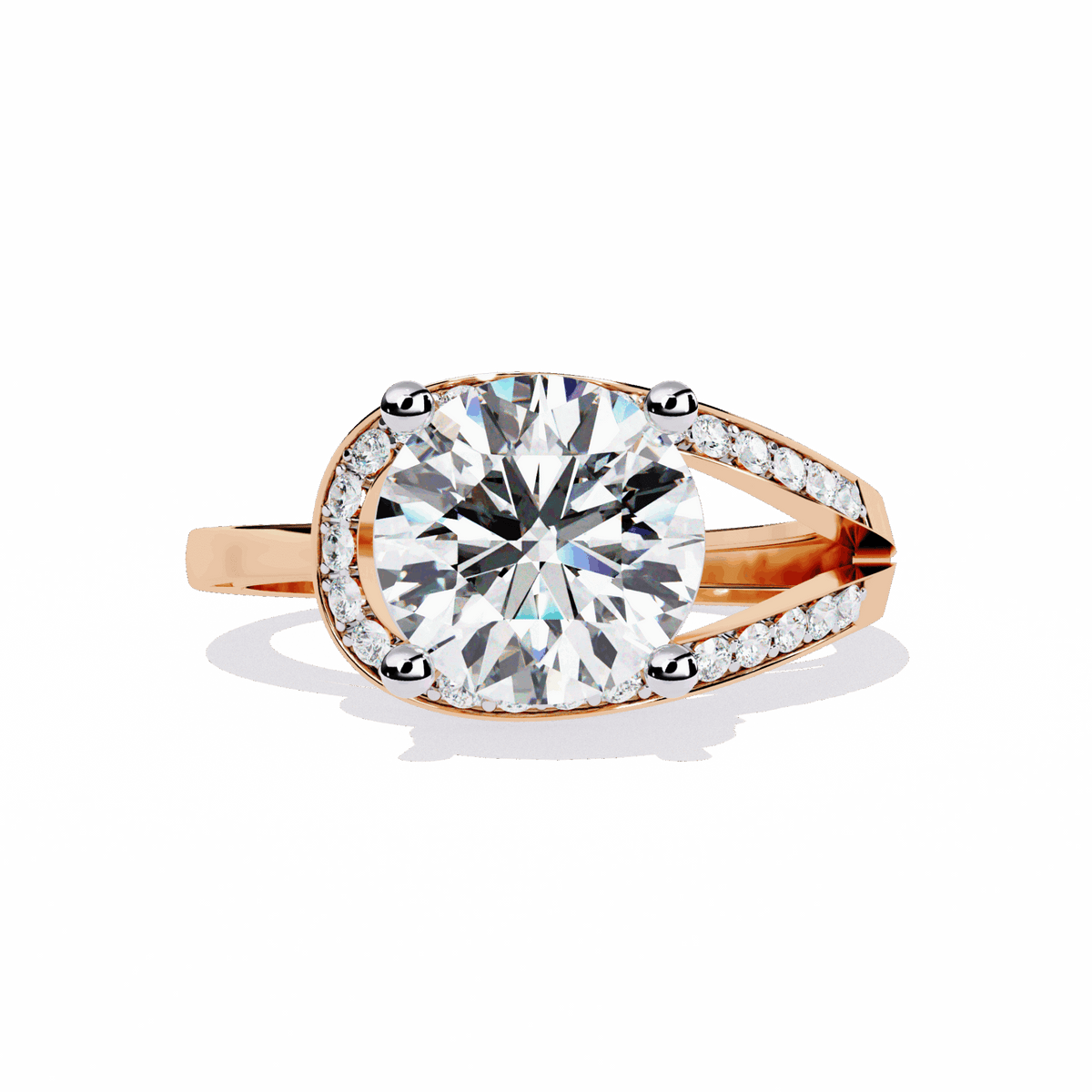 3 Carat Round Day and Night Ring in Moissanite | House of Estara