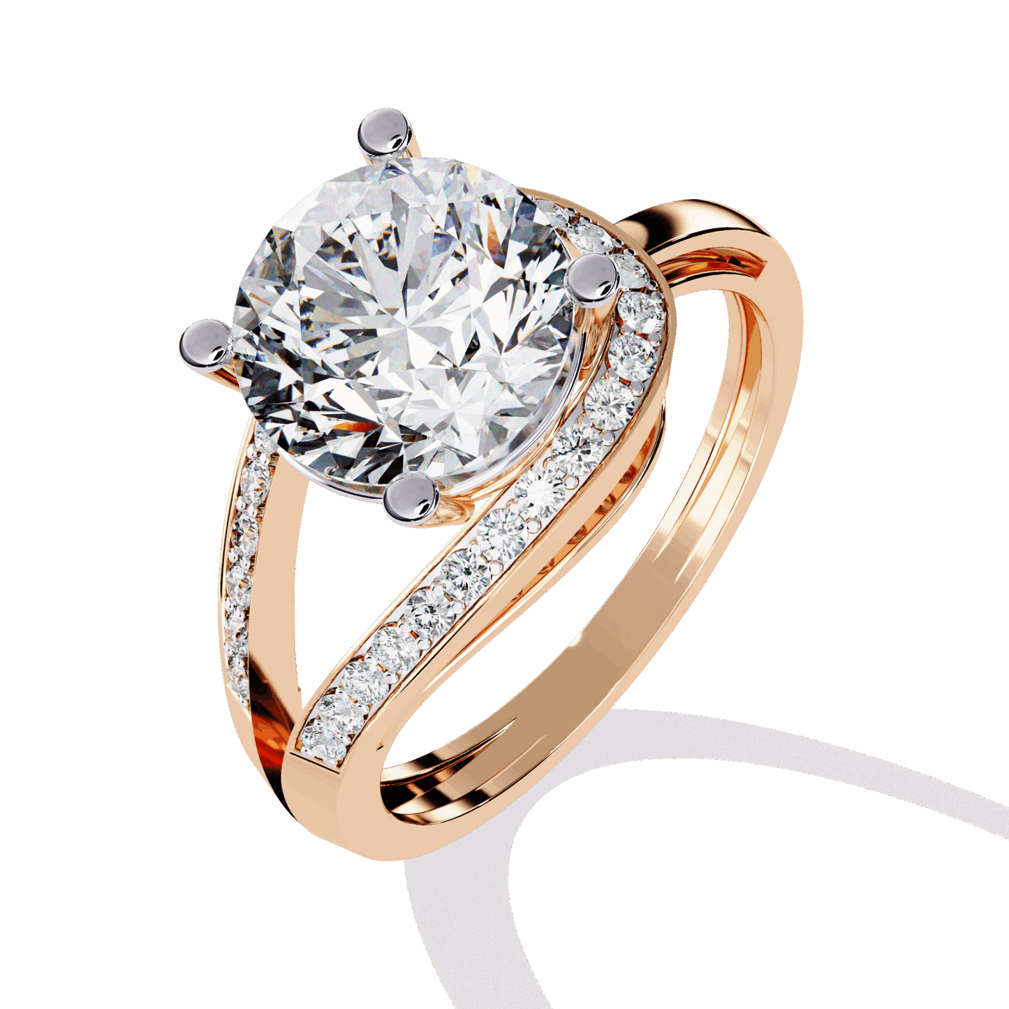 3 Carat Round Day and Night Ring in Moissanite | House of Estara