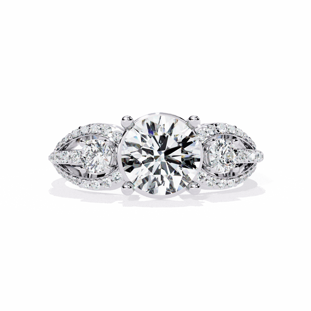1.75 Carat Round Day and Night Ring in Moissanite | House of Estara