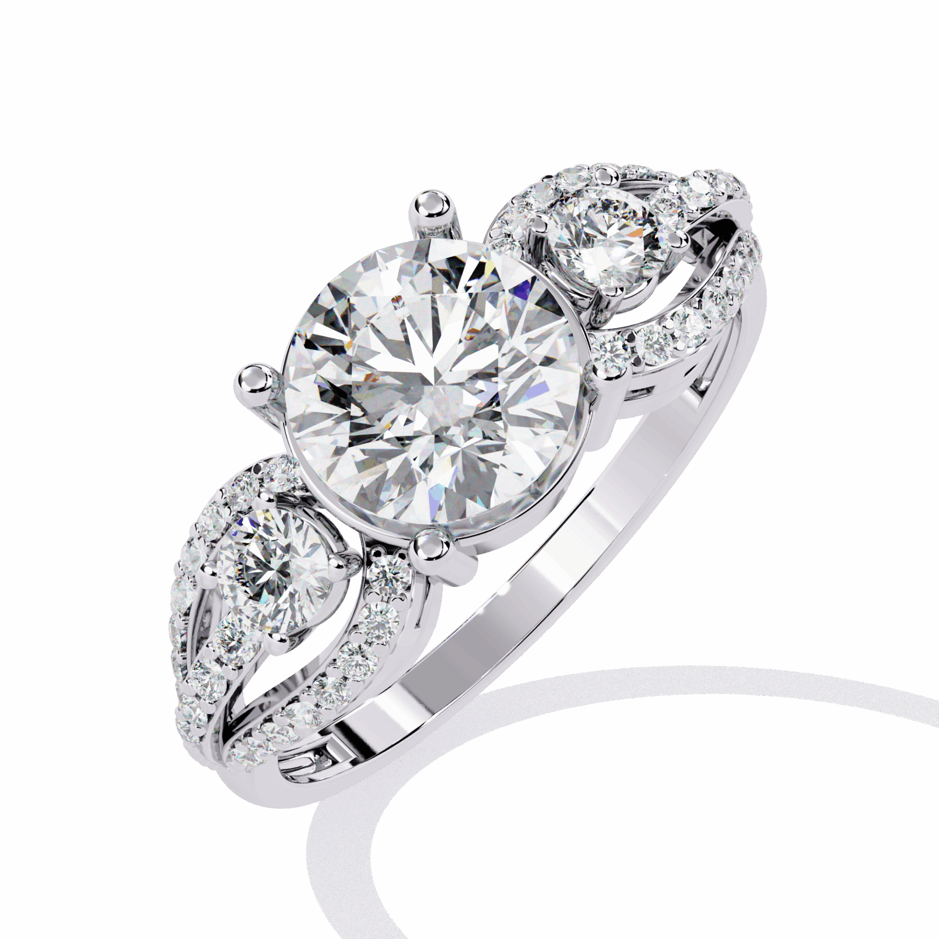 1.75 Carat Round Day and Night Ring in Moissanite | House of Estara