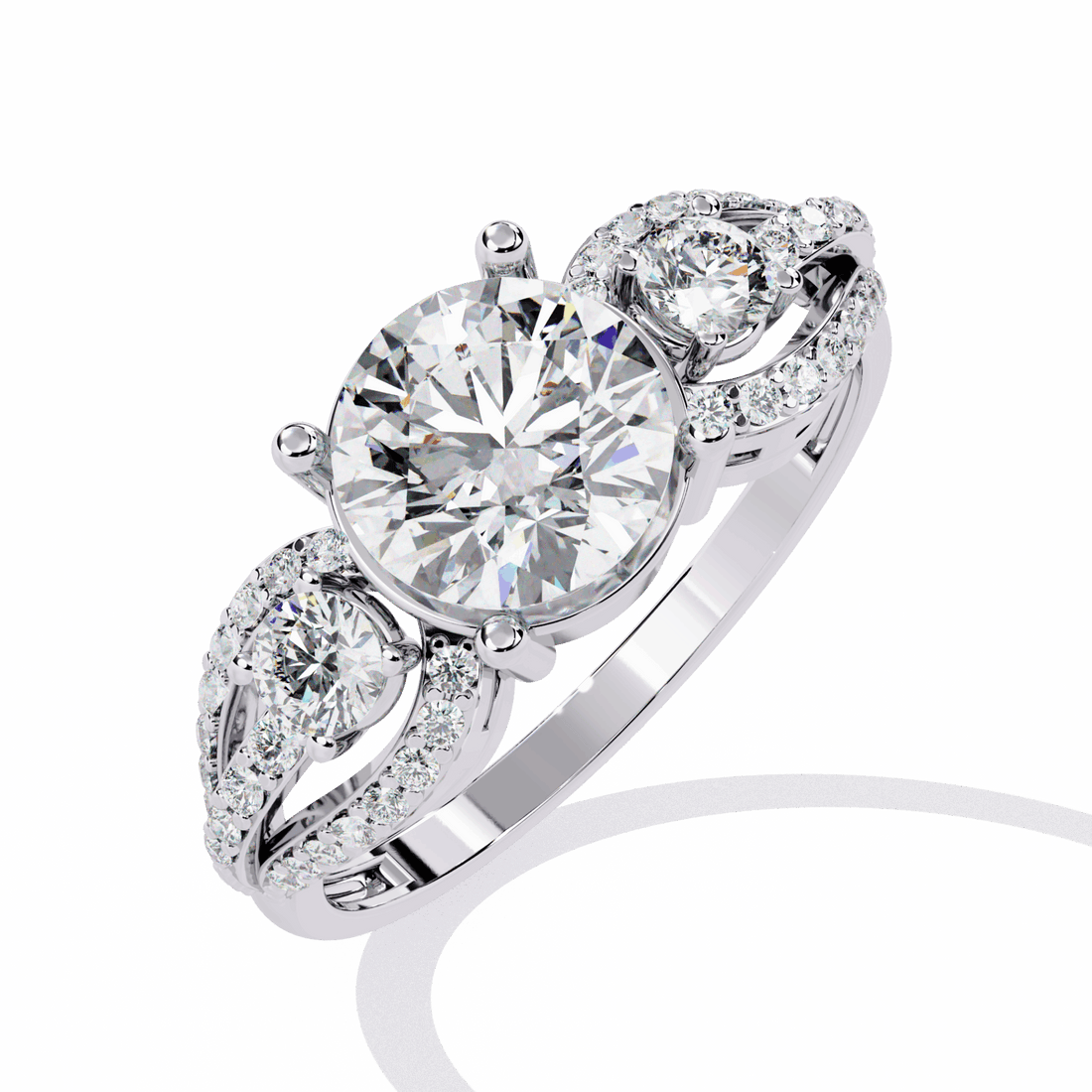1.75 Carat Round Day and Night Ring in Moissanite | House of Estara