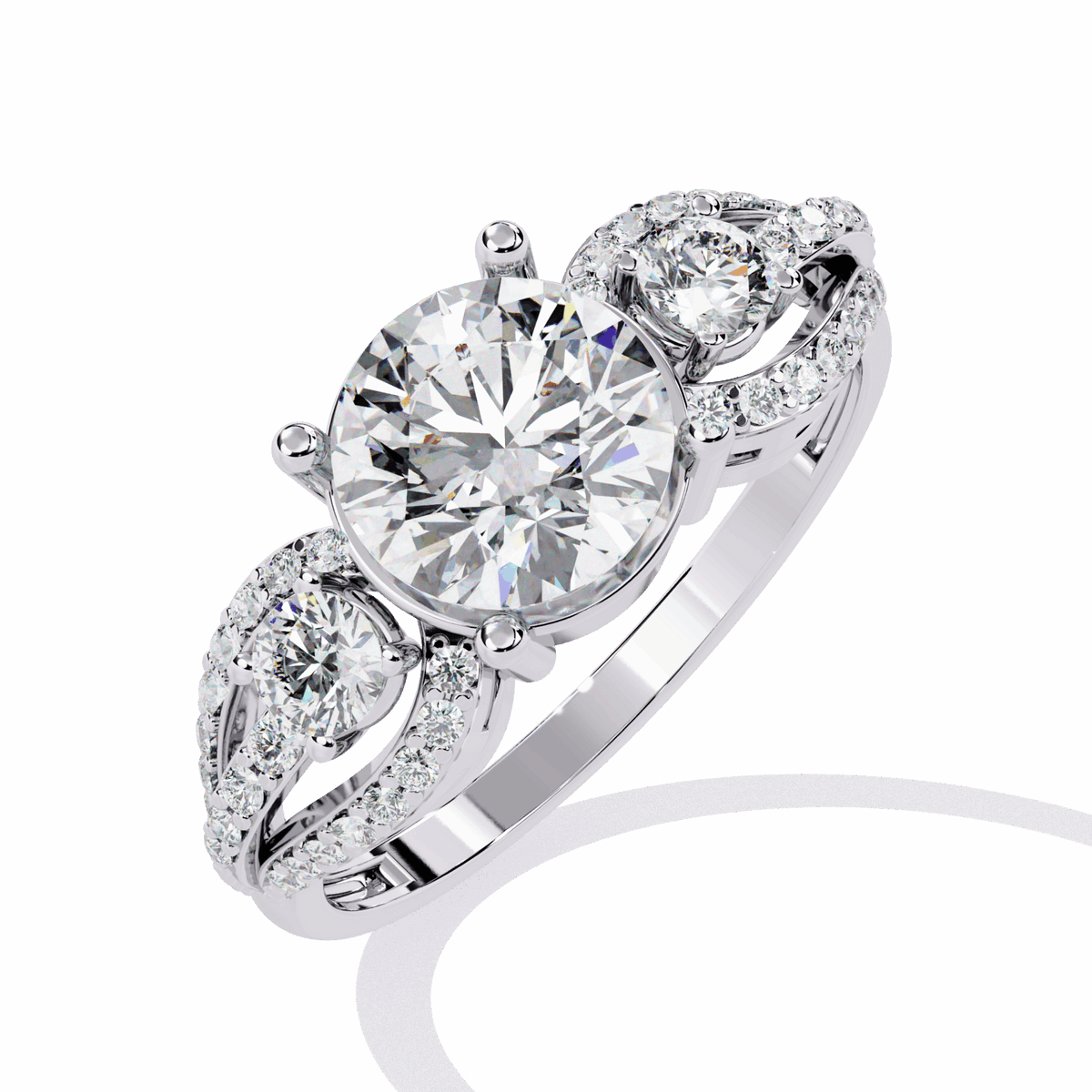 1.75 Carat Round Day and Night Ring in Moissanite | House of Estara