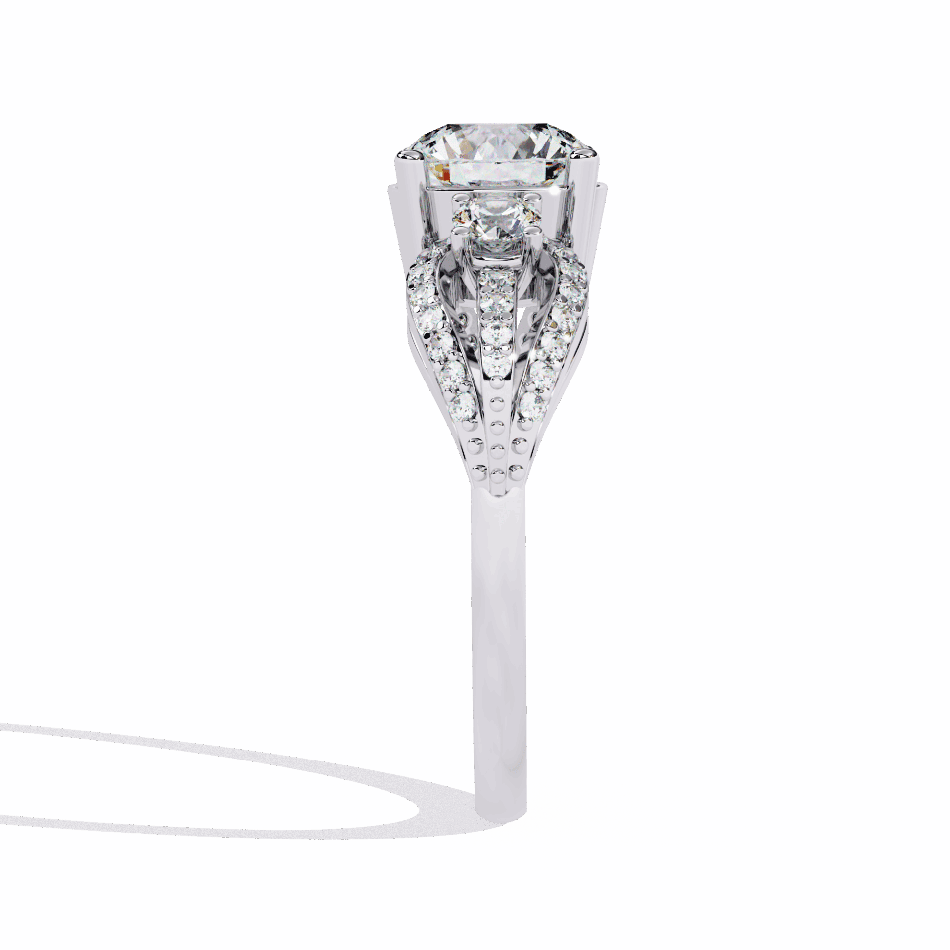 1.75 Carat Round Day and Night Ring in Moissanite | House of Estara