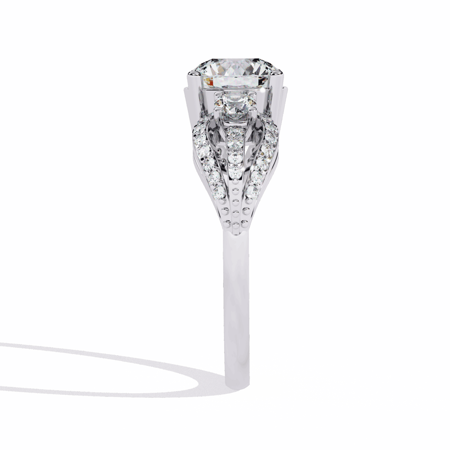 1.75 Carat Round Day and Night Ring in Moissanite | House of Estara