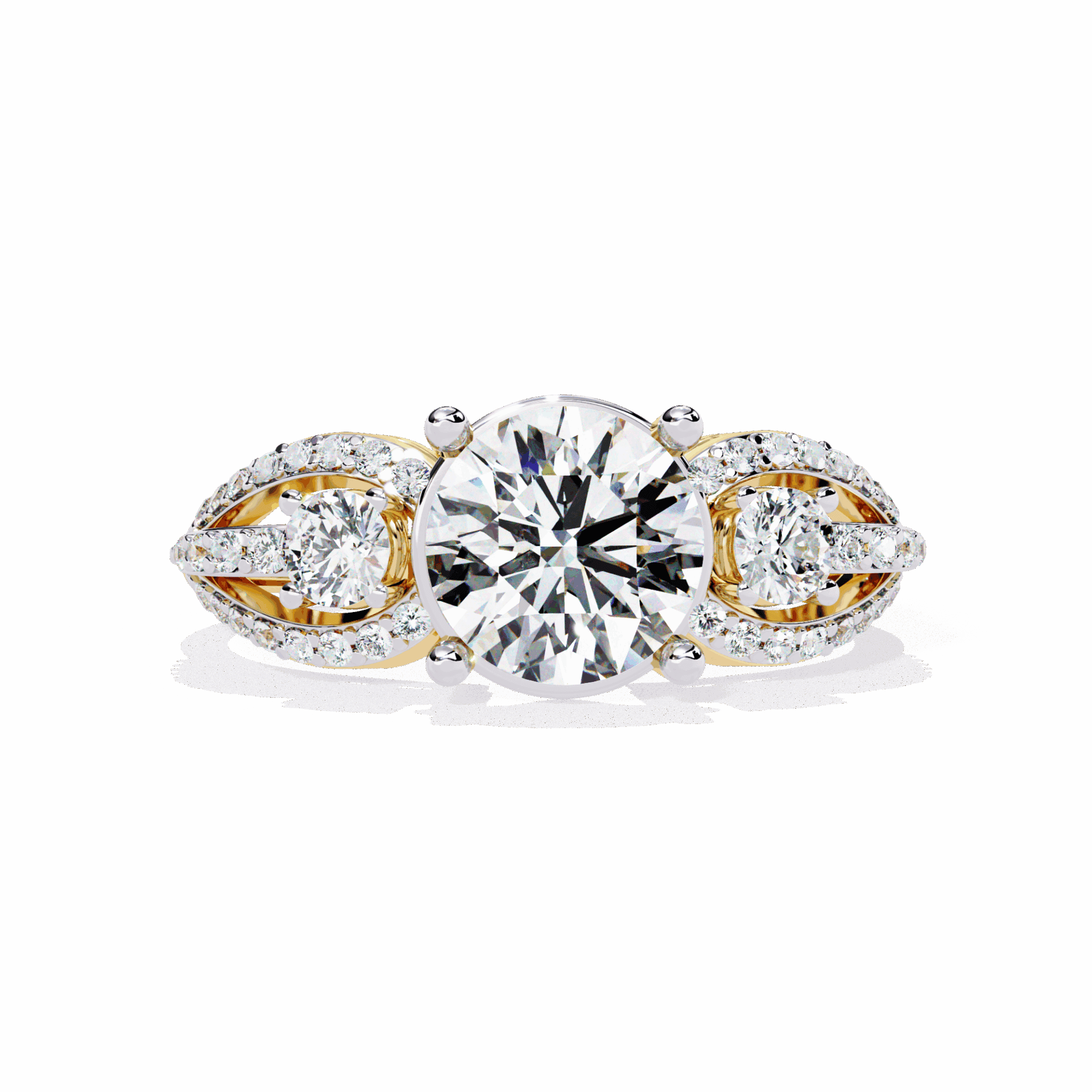 1.75 Carat Round Day and Night Ring in Moissanite | House of Estara