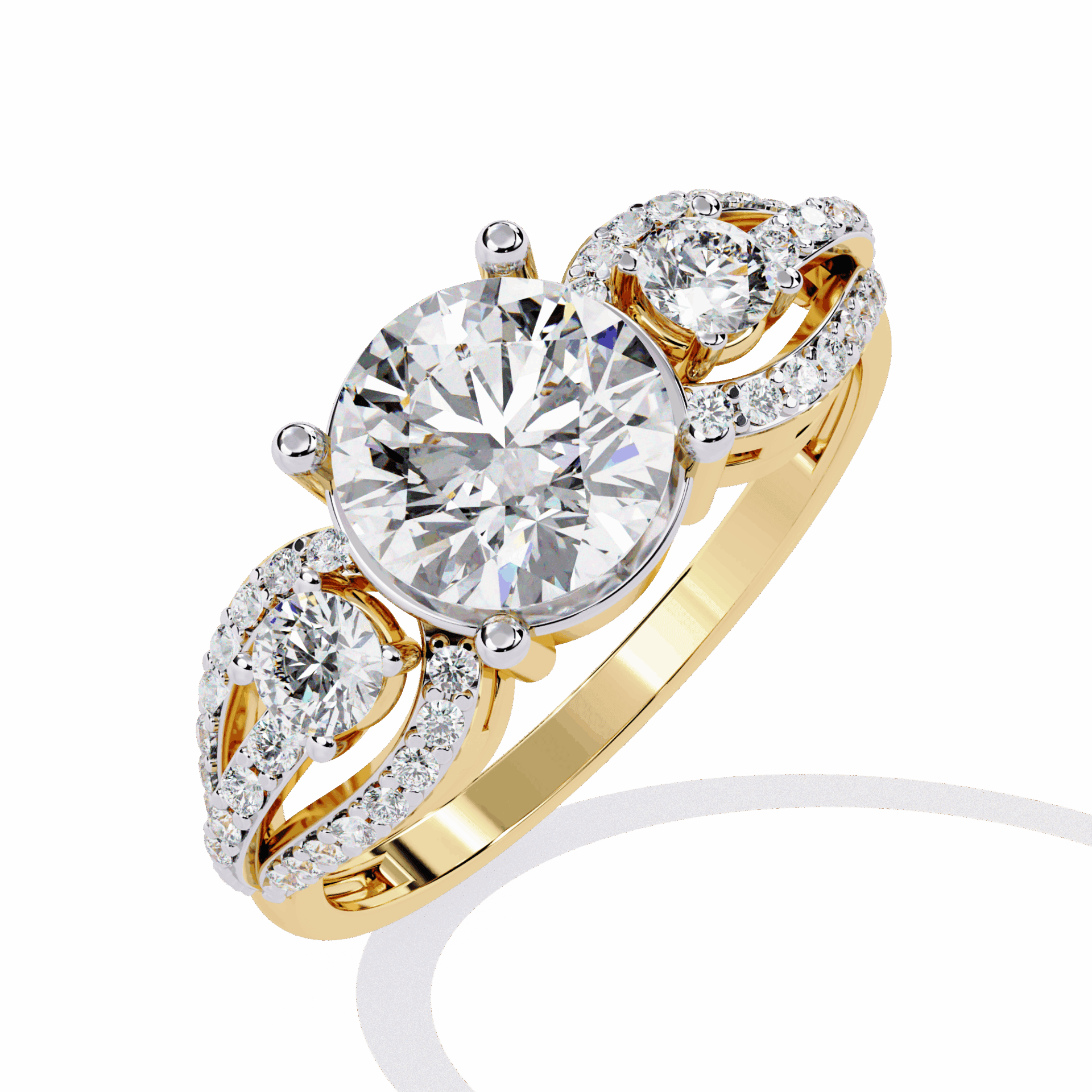 1.75 Carat Round Day and Night Ring in Moissanite | House of Estara