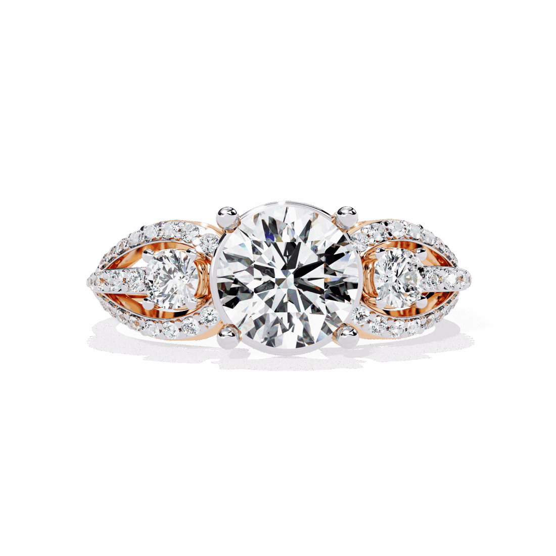 1.75 Carat Round Day and Night Ring in Moissanite | House of Estara