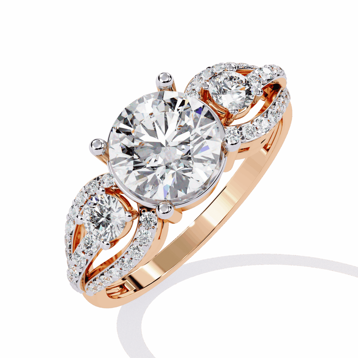 1.75 Carat Round Day and Night Ring in Moissanite | House of Estara