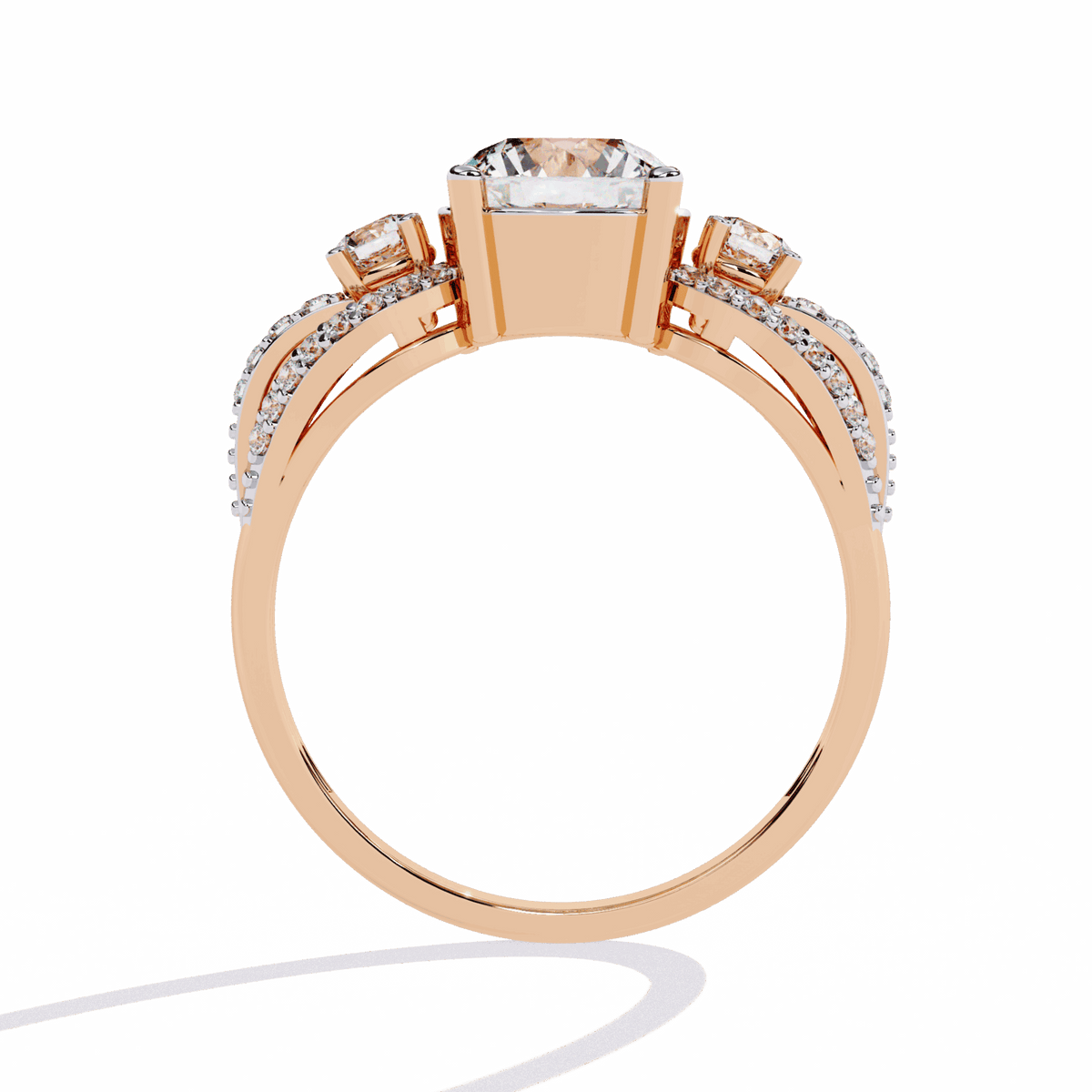 1.75 Carat Round Day and Night Ring in Moissanite | House of Estara