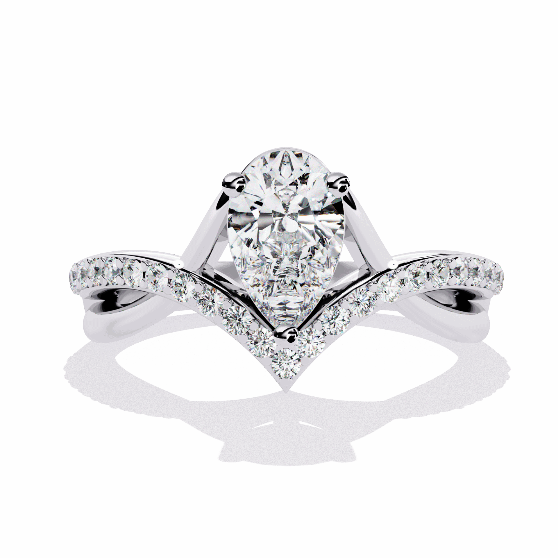 1 Carat Pear Modern Essential Ring in Moissanite | House of Estara
