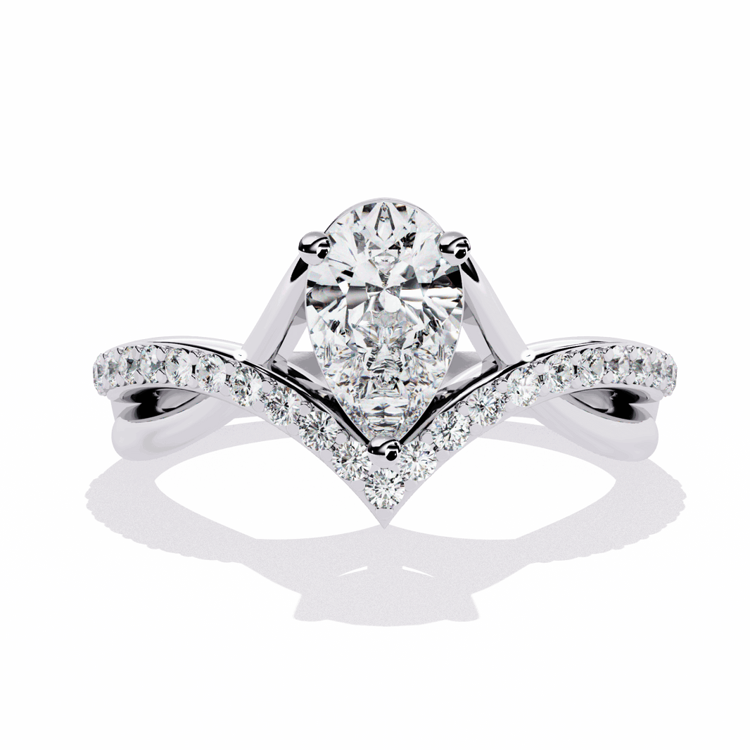 1 Carat Pear Modern Essential Ring in Moissanite | House of Estara