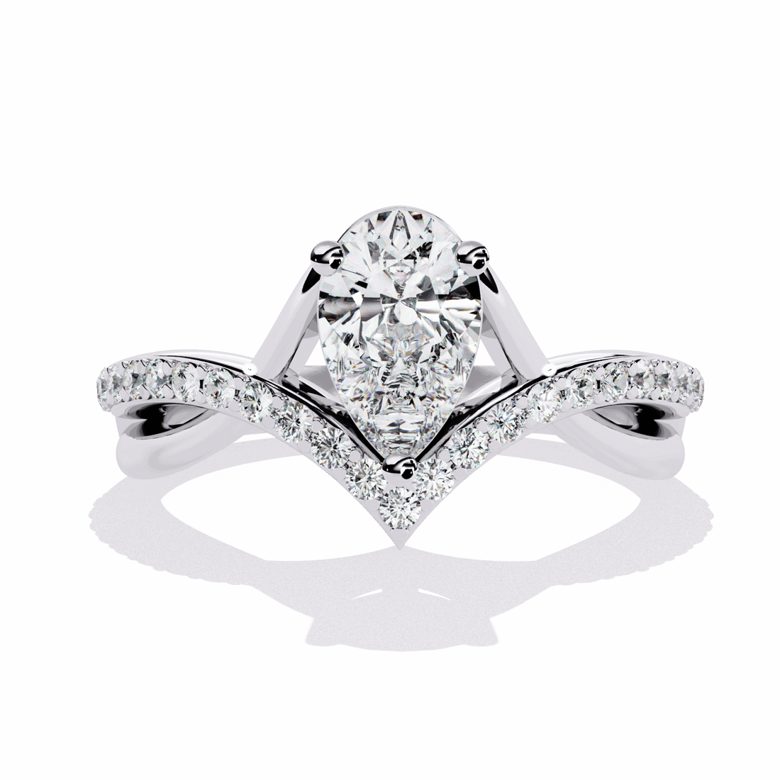 1 Carat Pear Modern Essential Ring in Moissanite | House of Estara
