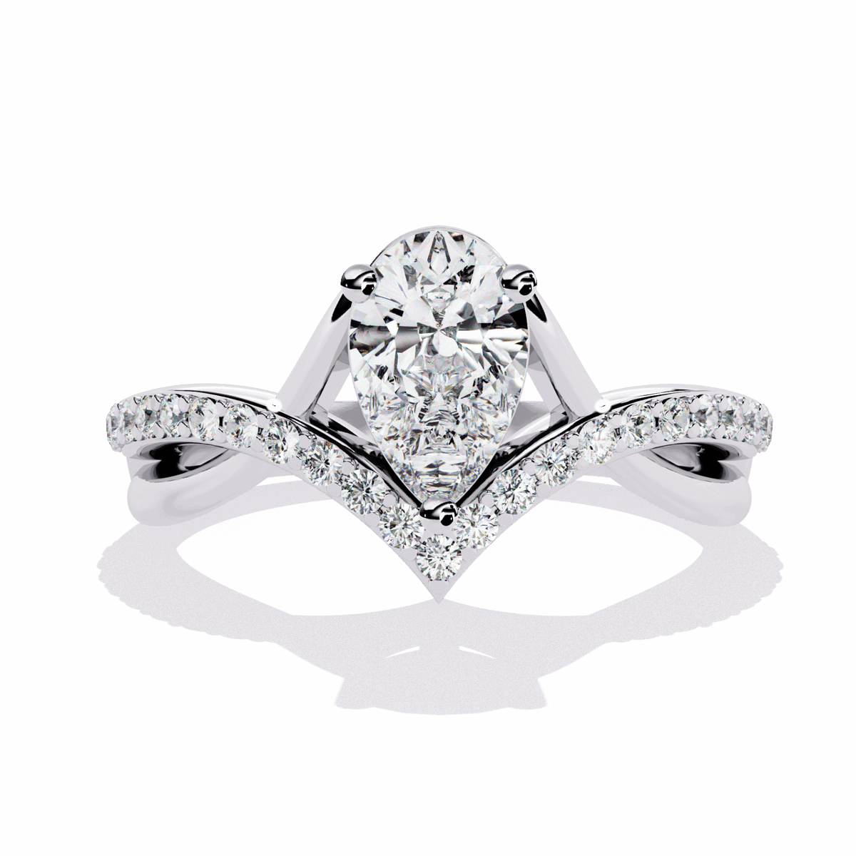 1 Carat Pear Modern Essential Ring in Moissanite | House of Estara