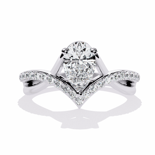 1 Carat Pear Modern Essential Ring in Moissanite | House of Estara