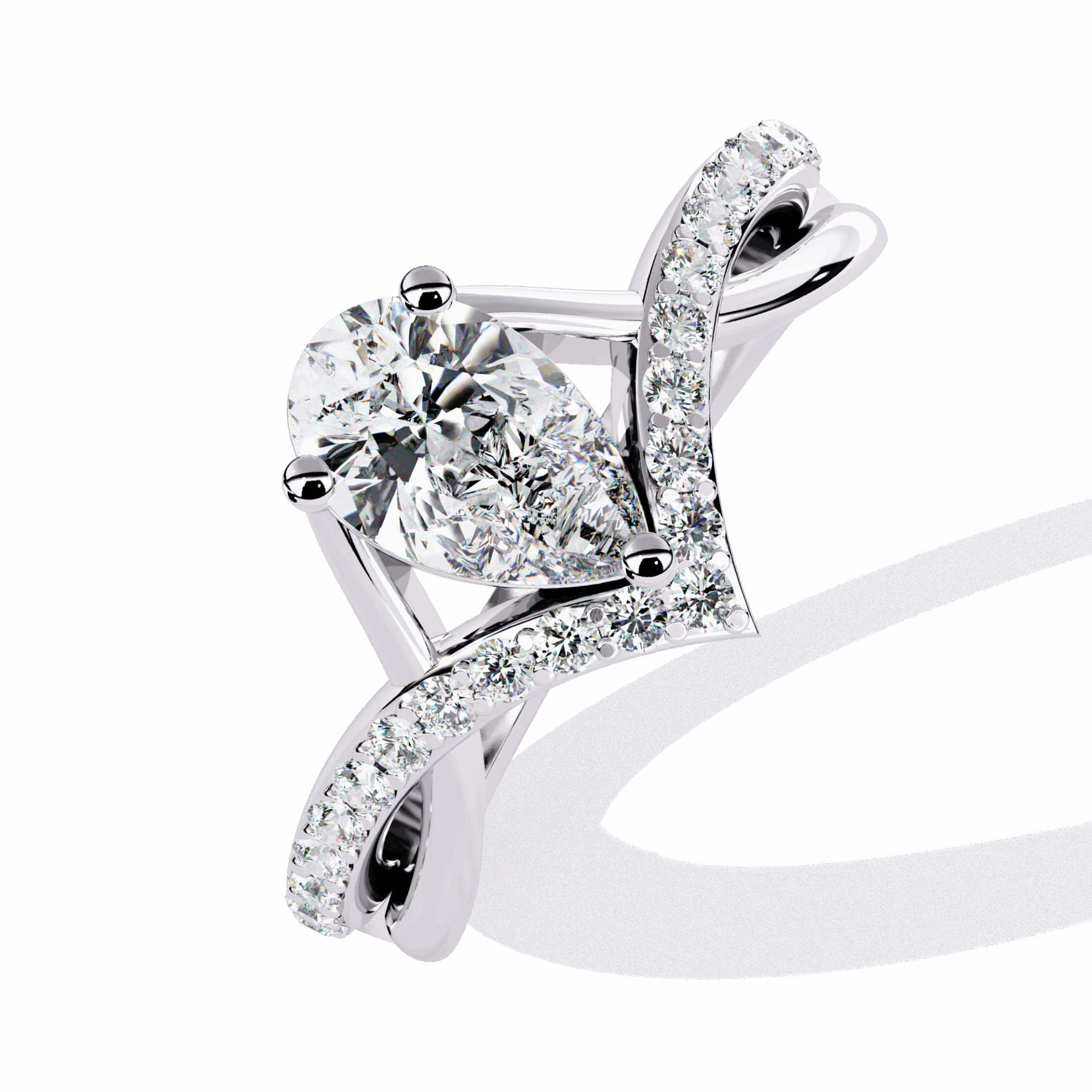 1 Carat Pear Modern Essential Ring in Moissanite | House of Estara