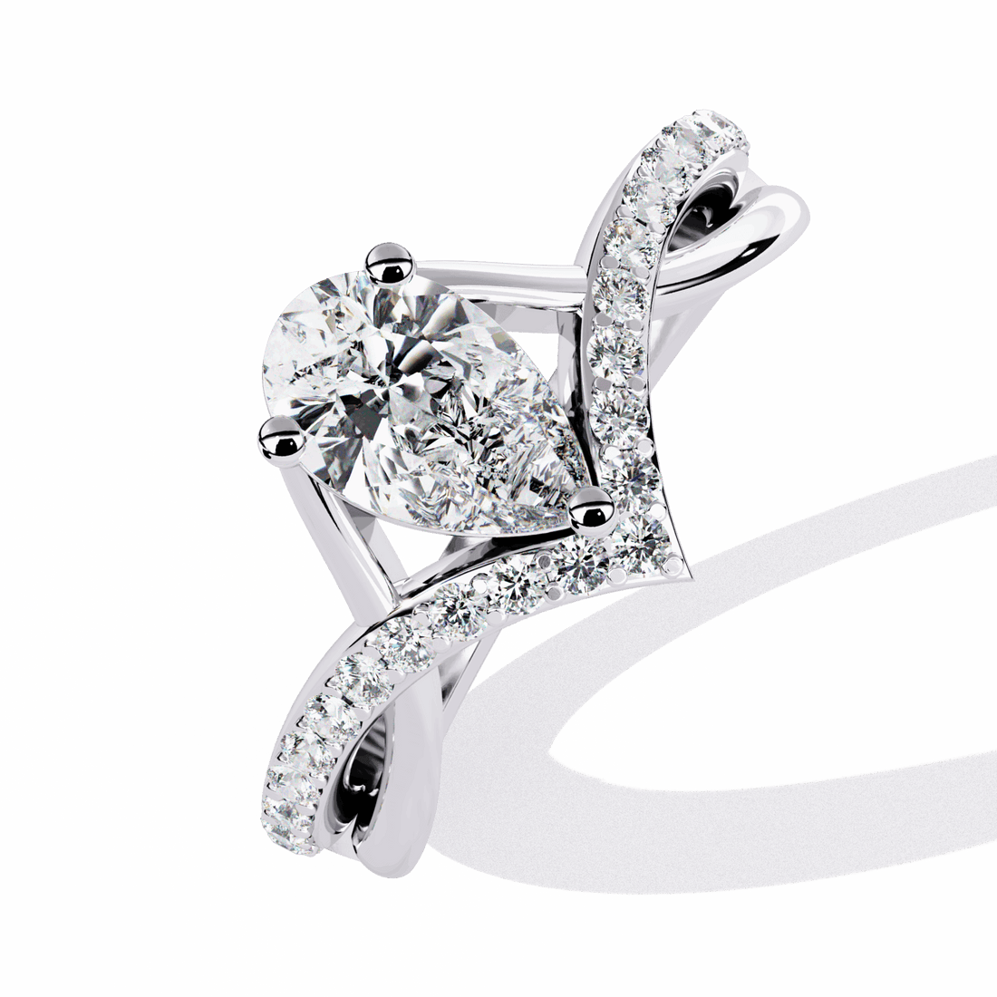 1 Carat Pear Modern Essential Ring in Moissanite | House of Estara