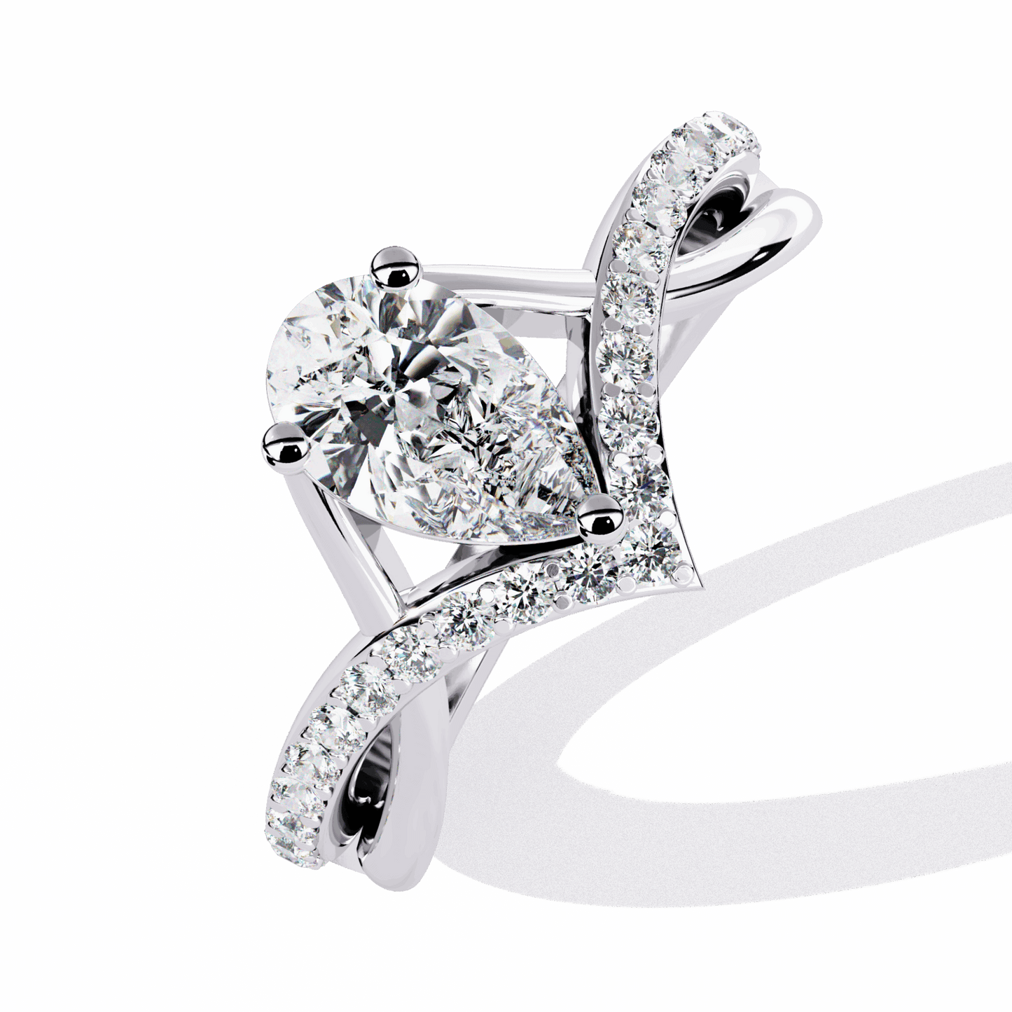 1 Carat Pear Modern Essential Ring in Moissanite | House of Estara