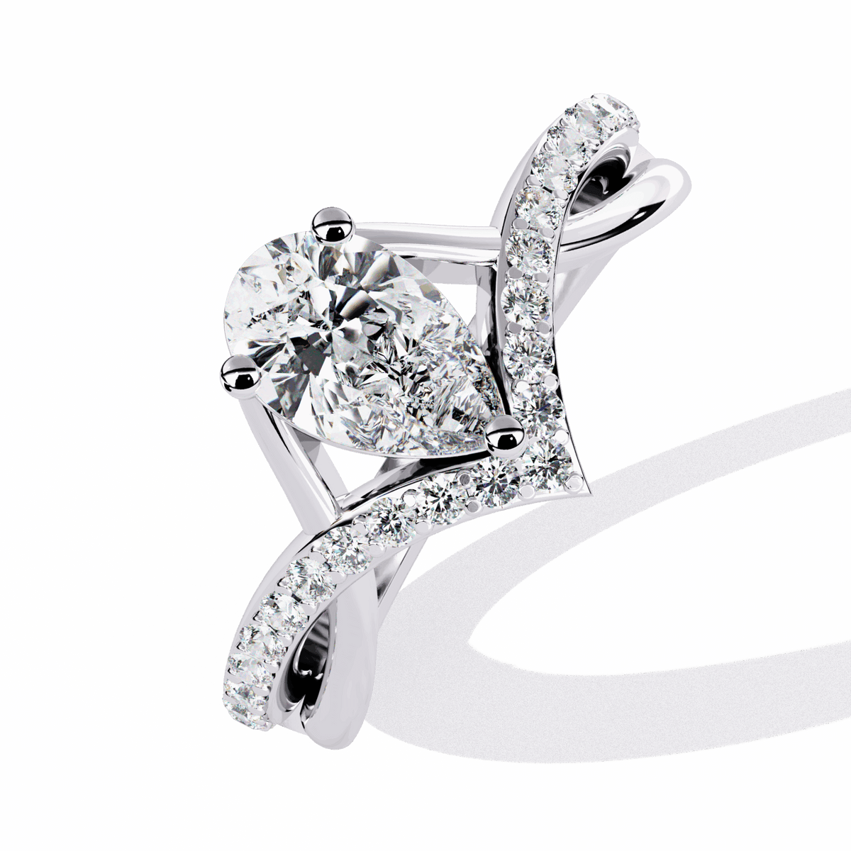 1 Carat Pear Modern Essential Ring in Moissanite | House of Estara