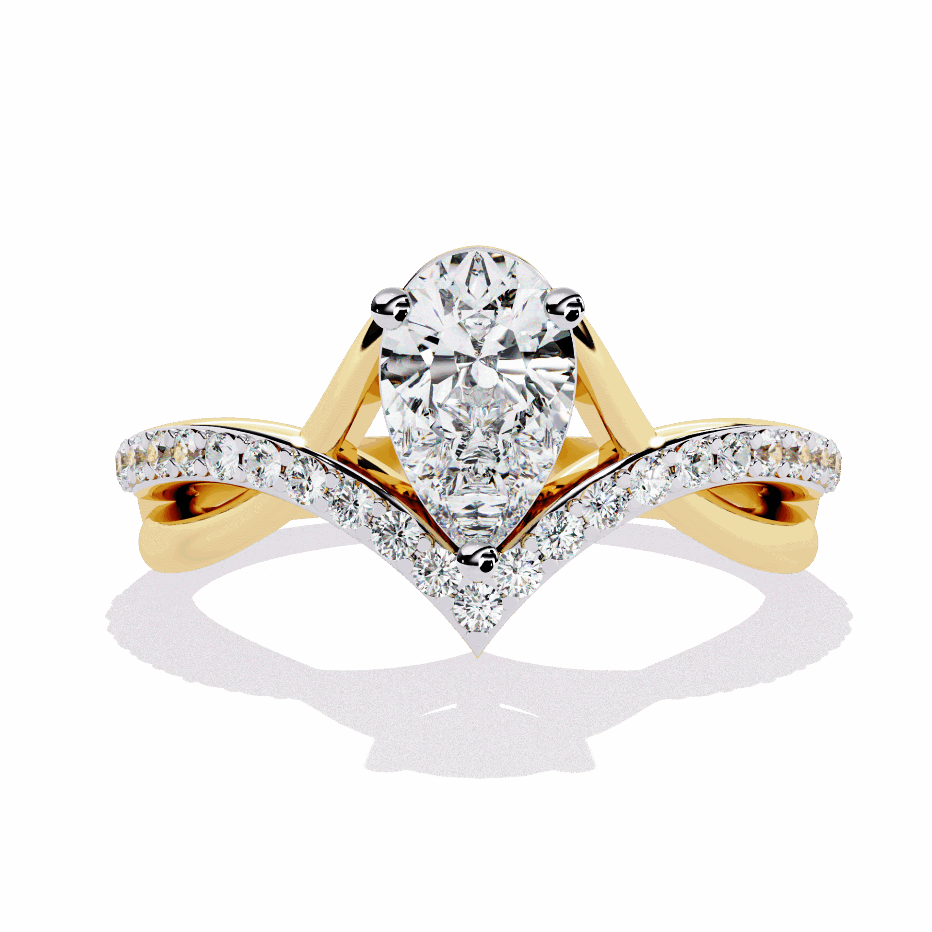 1 Carat Pear Modern Essential Ring in Moissanite | House of Estara