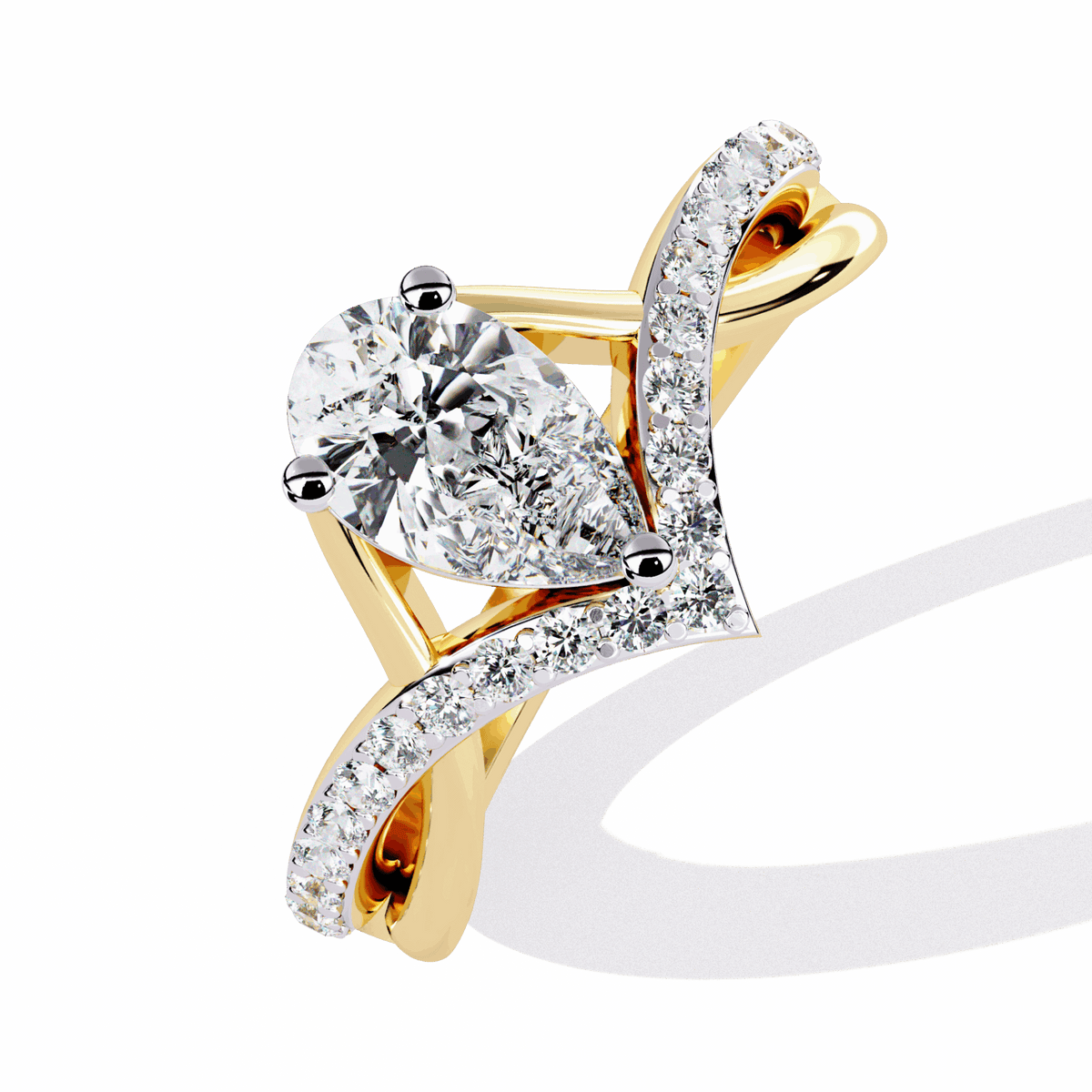 1 Carat Pear Modern Essential Ring in Moissanite | House of Estara