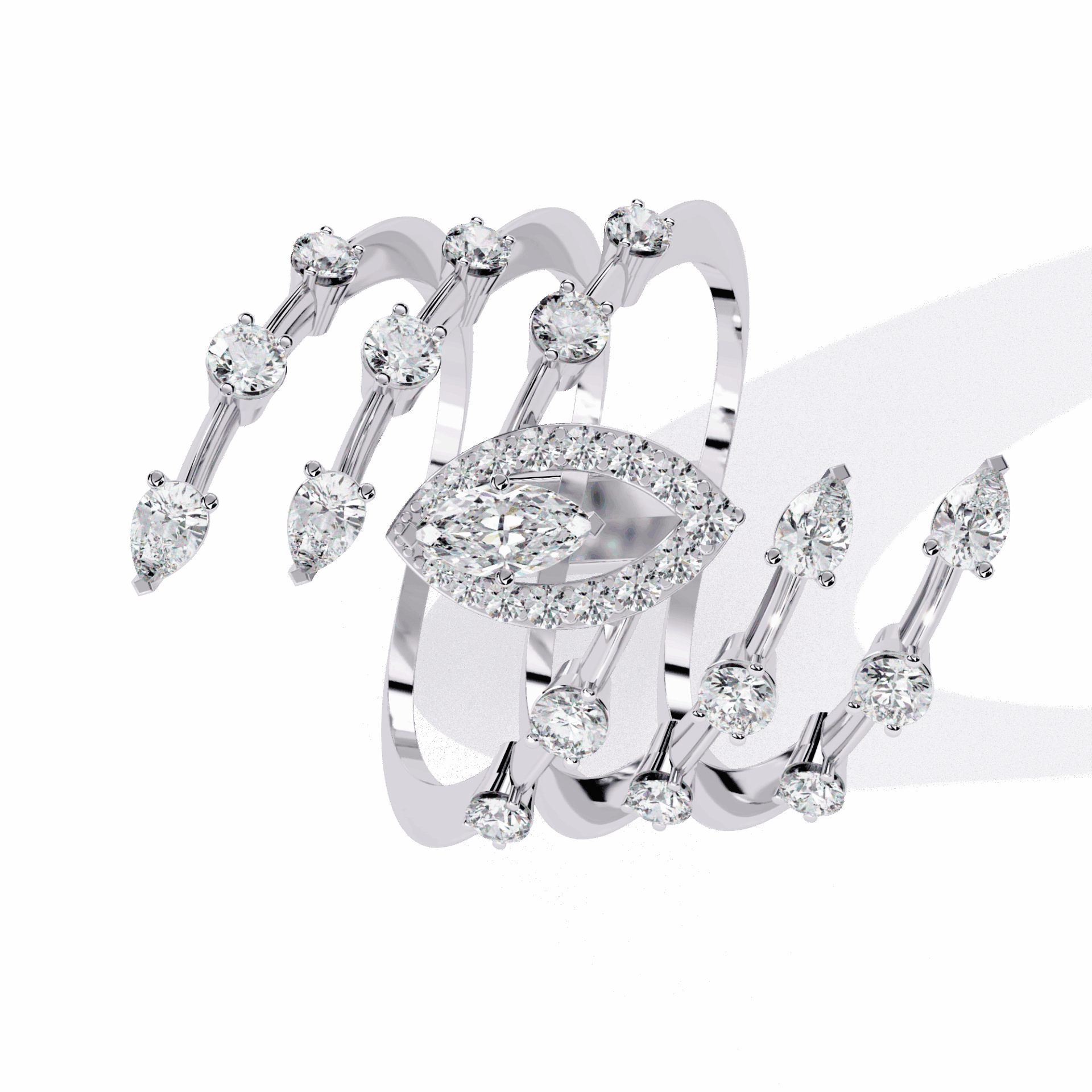 1.25 Carat Marquise and Pear Party Ready Cocktail Ring in Moissanite | House of Estara