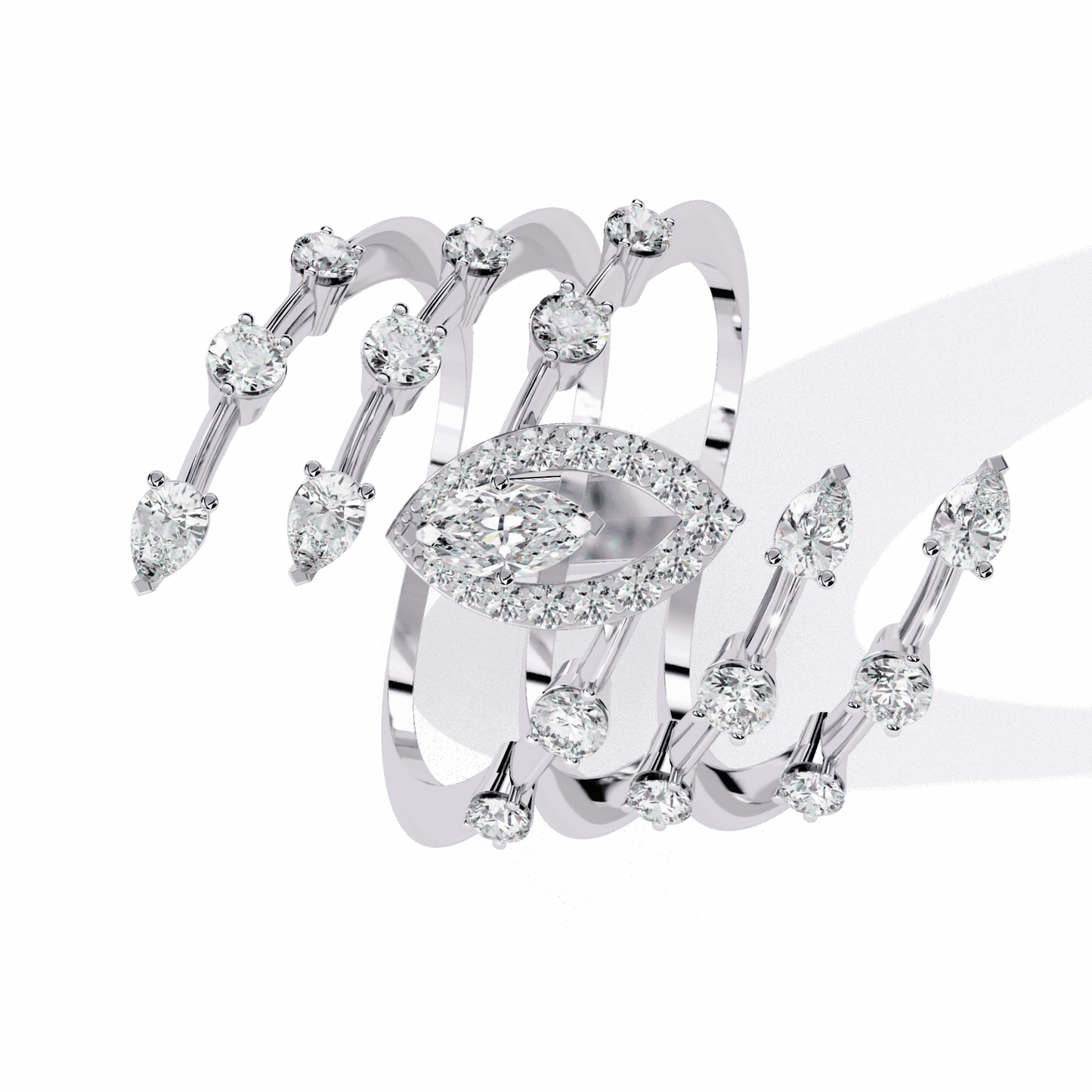 1.25 Carat Marquise and Pear Party Ready Cocktail Ring in Moissanite | House of Estara