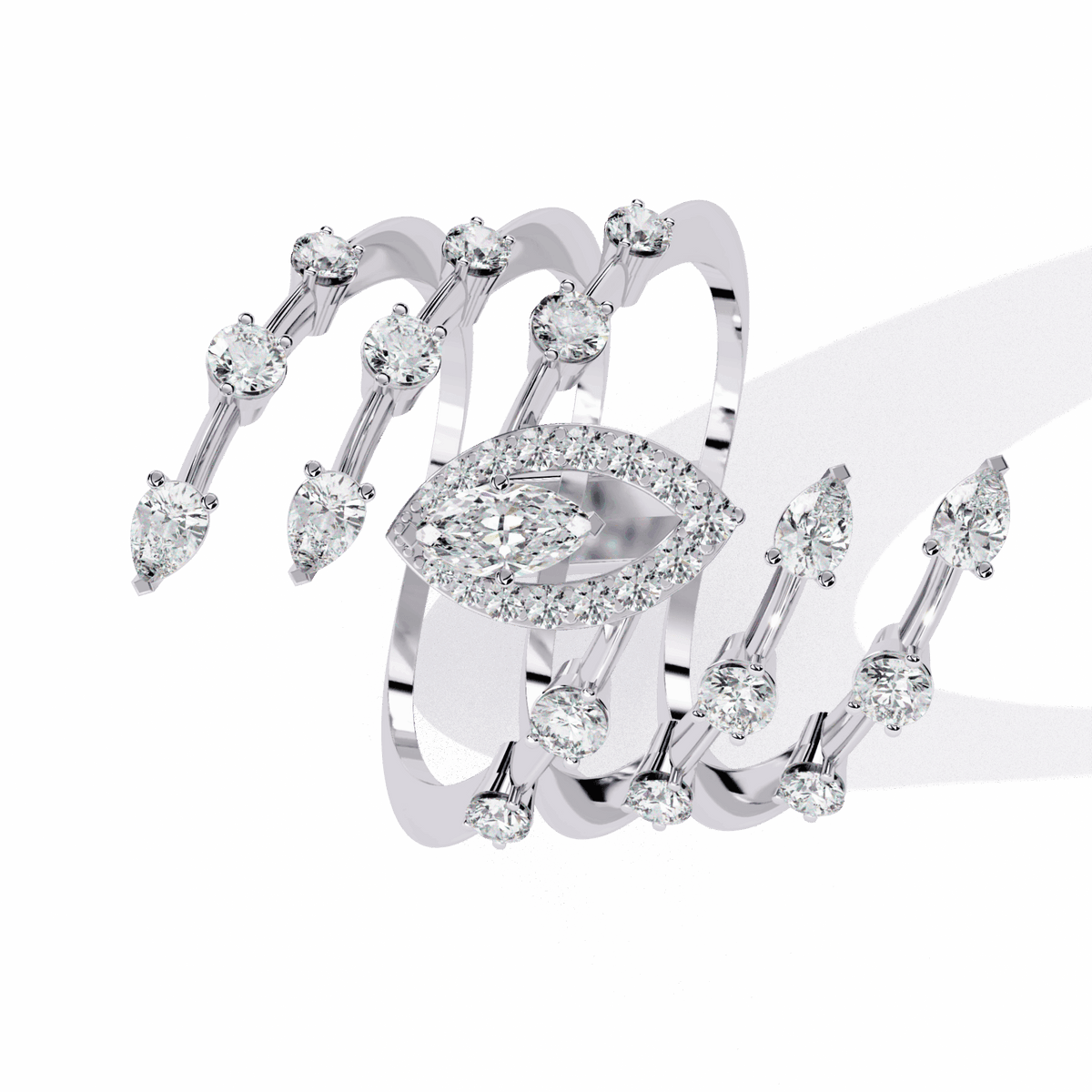 1.25 Carat Marquise and Pear Party Ready Cocktail Ring in Moissanite | House of Estara