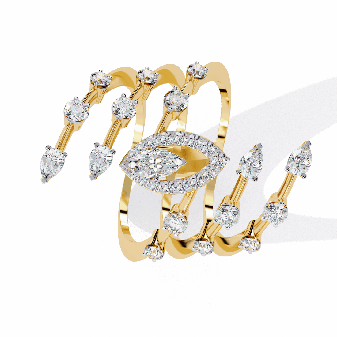 1.25 Carat Marquise and Pear Party Ready Cocktail Ring in Moissanite | House of Estara