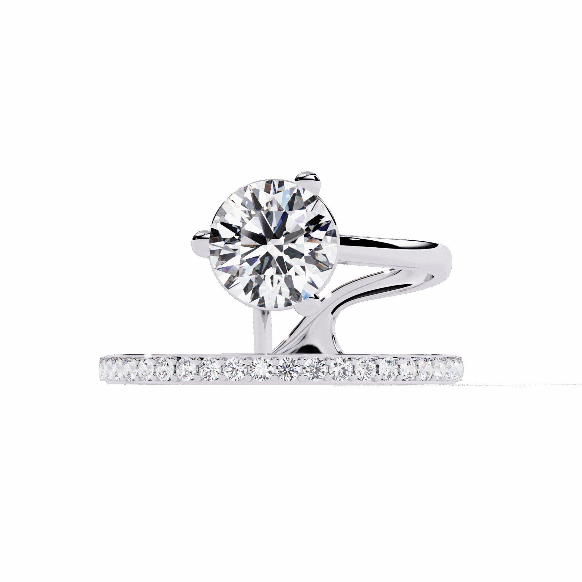 1.5 Carat Round Day and Night Ring in Moissanite | House of Estara