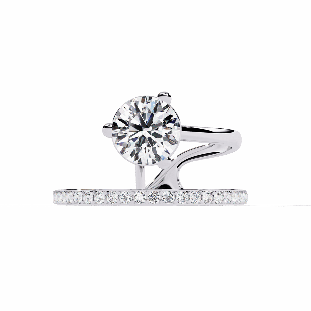 1.5 Carat Round Day and Night Ring in Moissanite | House of Estara