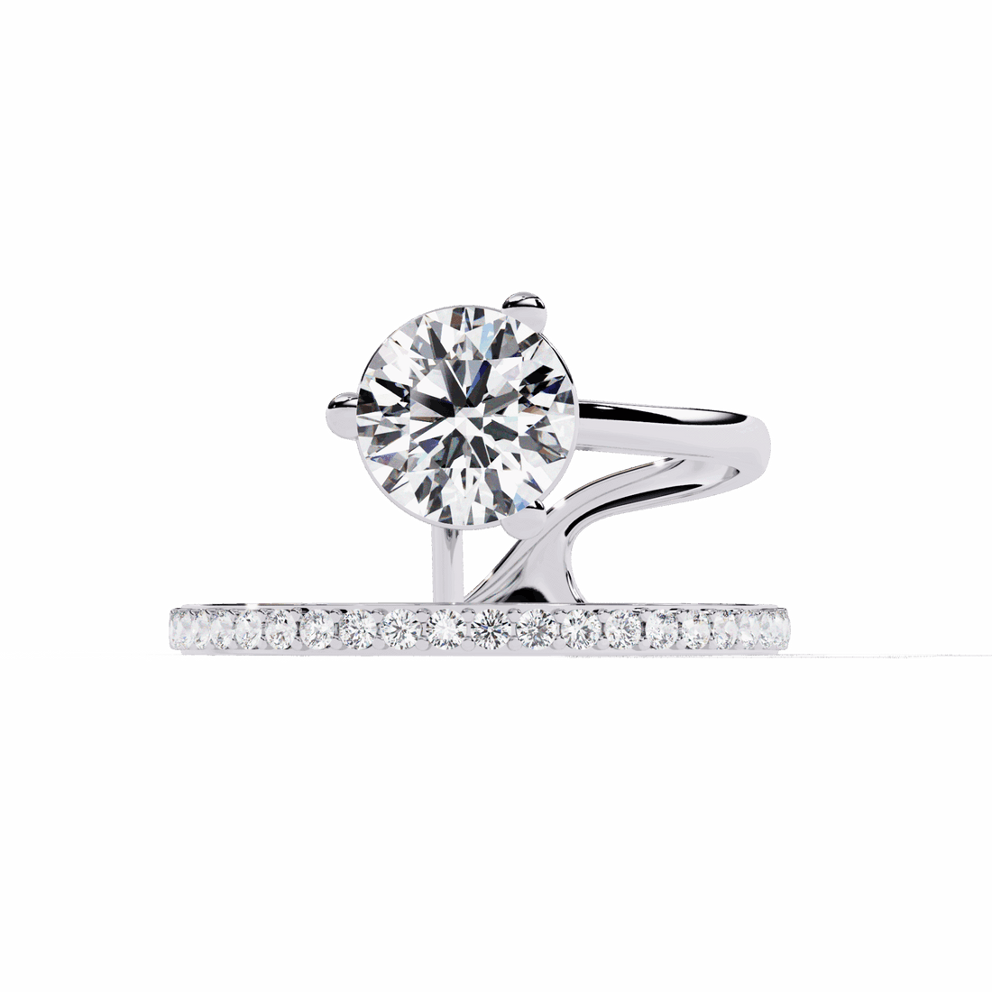 1.5 Carat Round Day and Night Ring in Moissanite | House of Estara