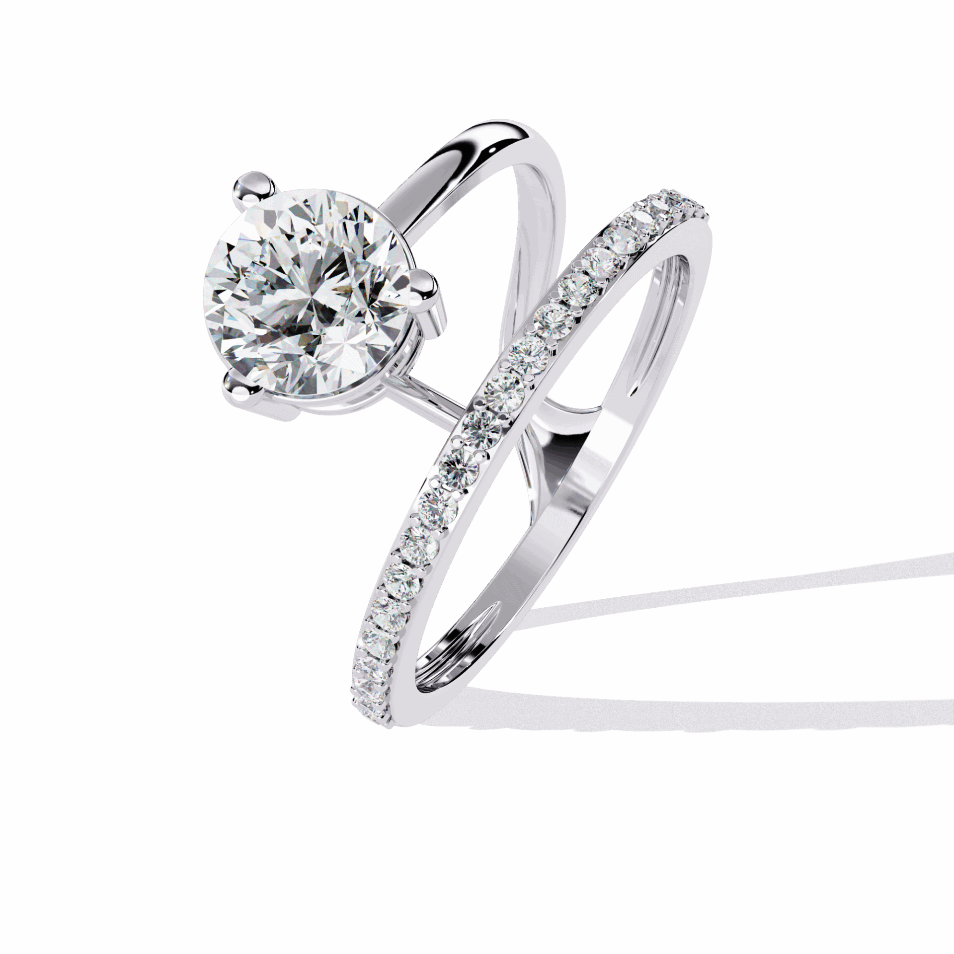 1.5 Carat Round Day and Night Ring in Moissanite | House of Estara