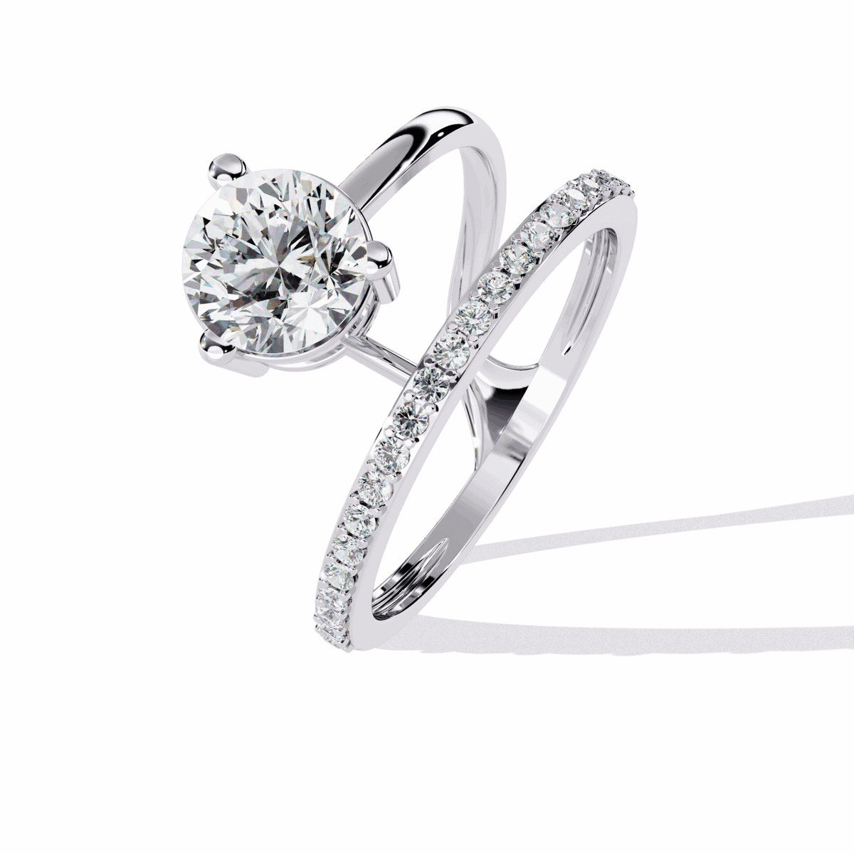 1.5 Carat Round Day and Night Ring in Moissanite | House of Estara