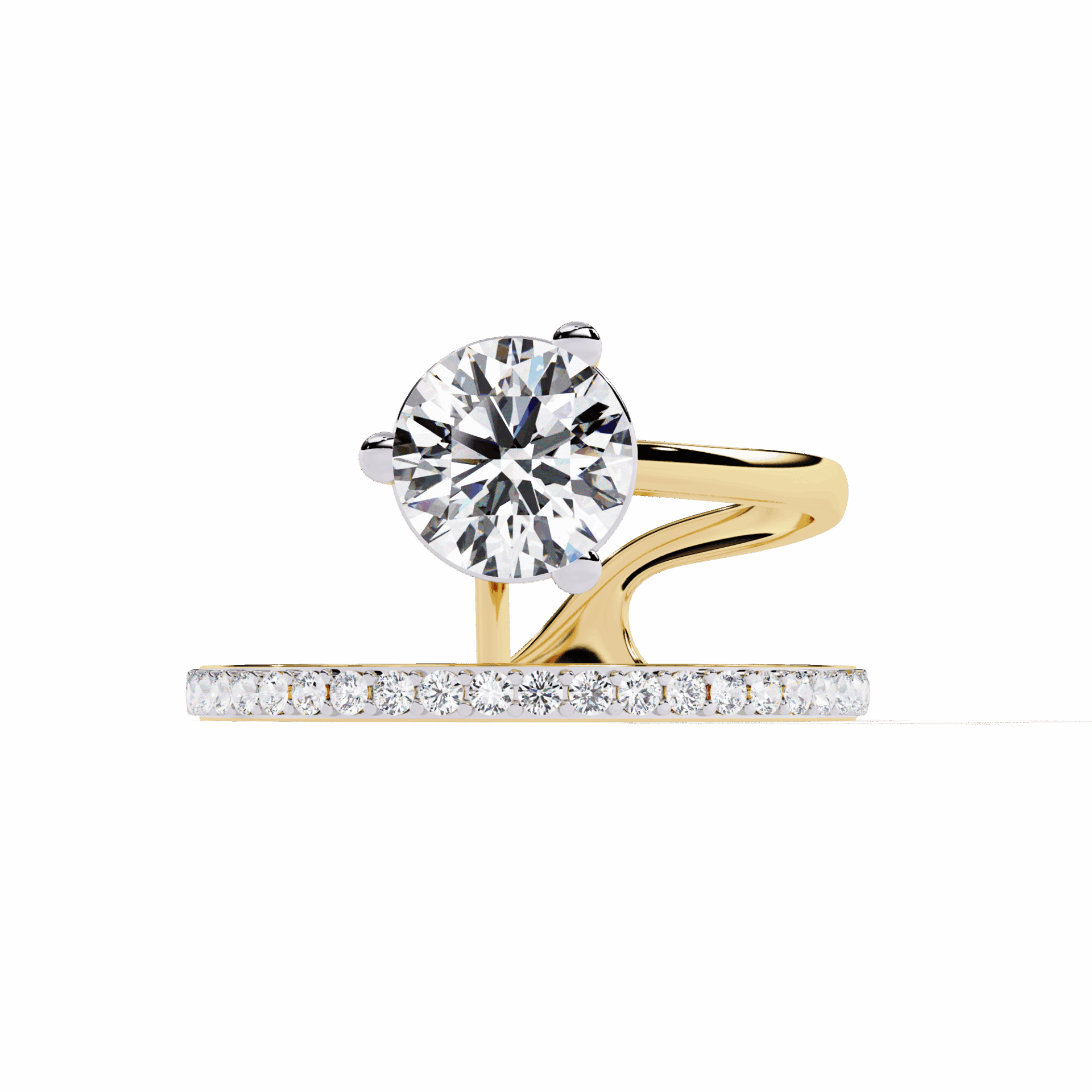 1.5 Carat Round Day and Night Ring in Moissanite | House of Estara