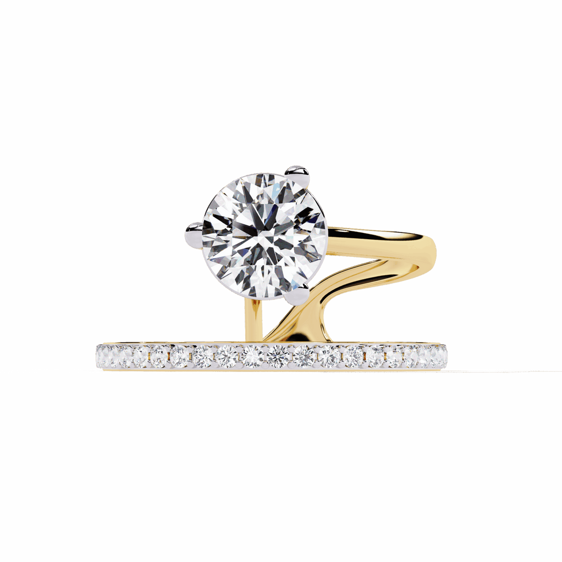 1.5 Carat Round Day and Night Ring in Moissanite | House of Estara