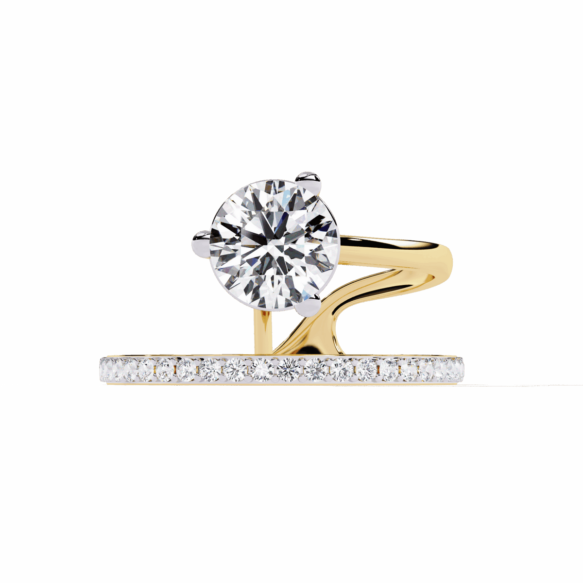 1.5 Carat Round Day and Night Ring in Moissanite | House of Estara