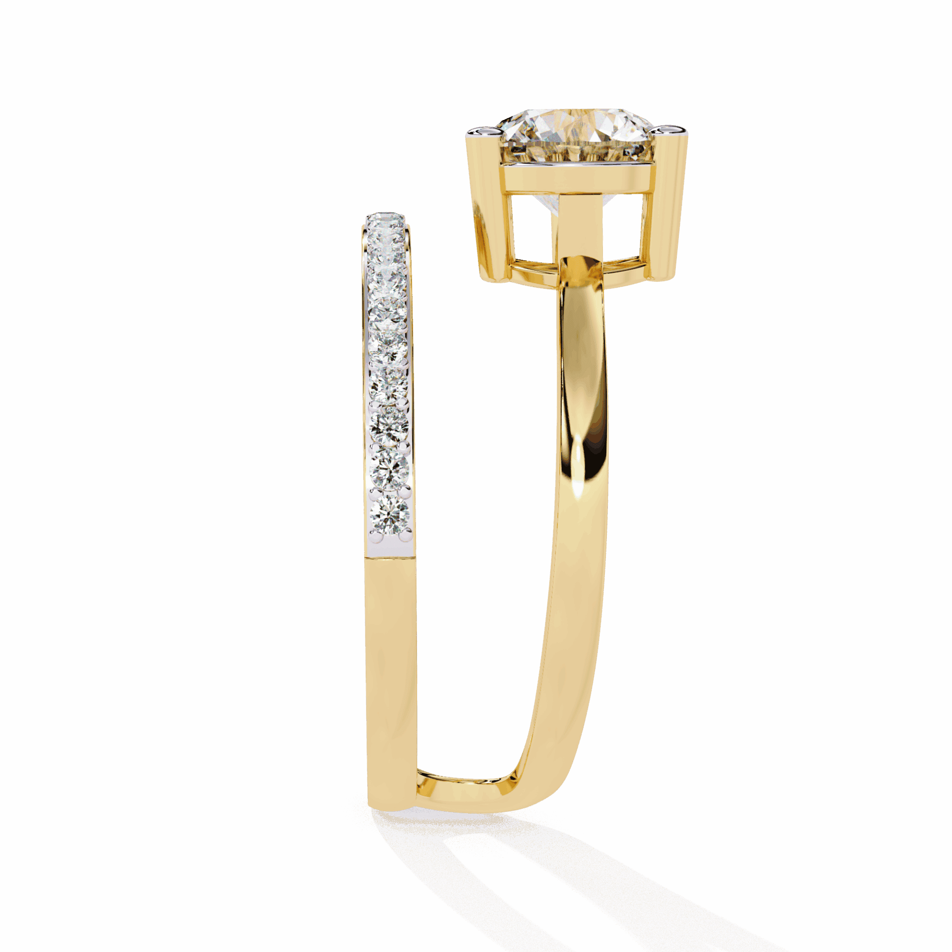 1.5 Carat Round Day and Night Ring in Moissanite | House of Estara