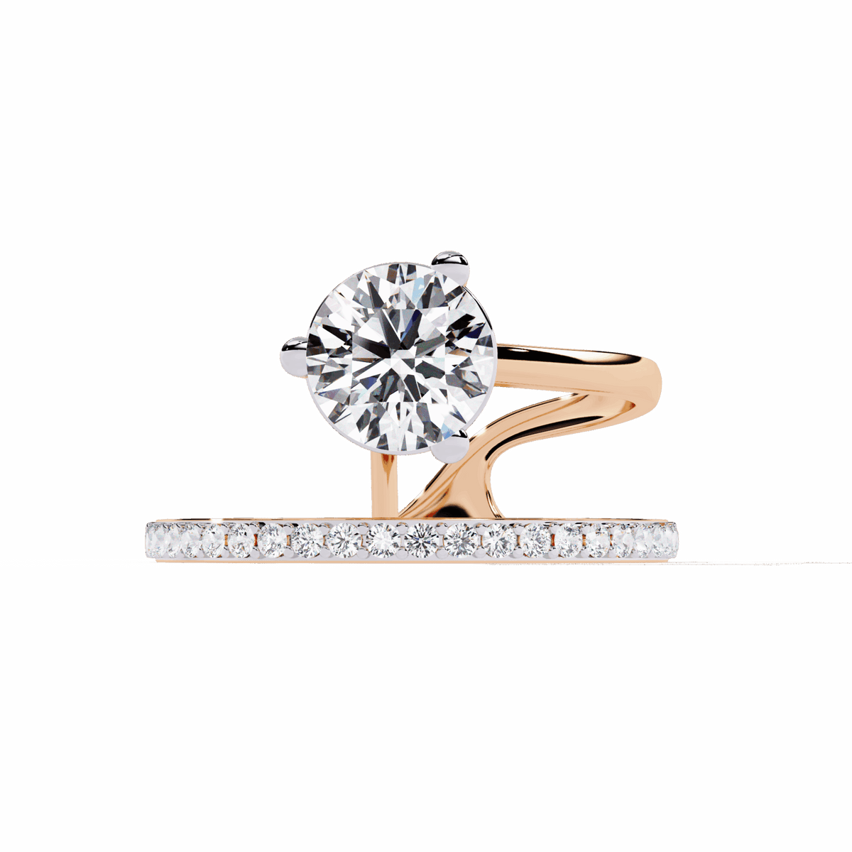 1.5 Carat Round Day and Night Ring in Moissanite | House of Estara