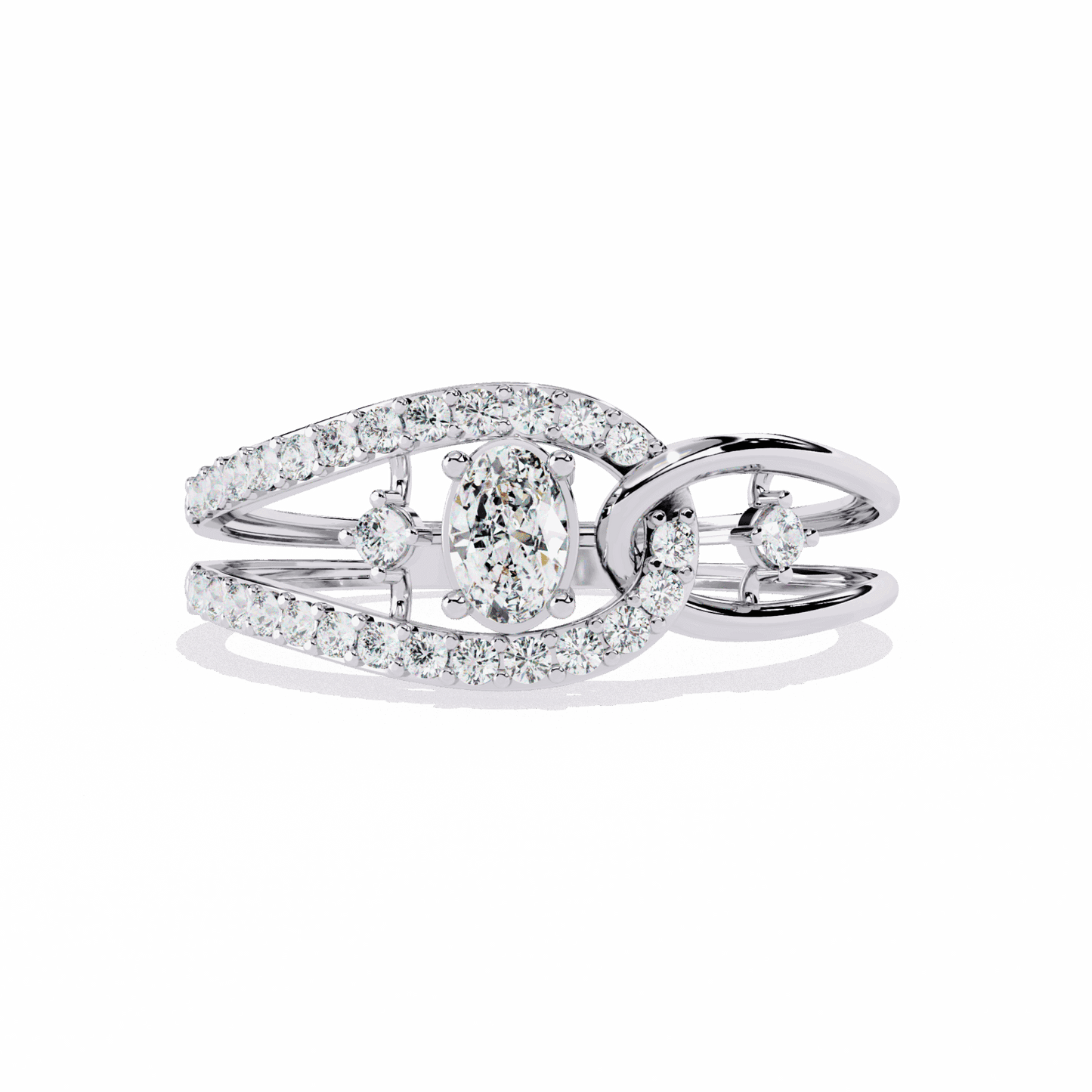 0.35 Carat Oval and Round Day and Night Ring in Moissanite | House of Estara