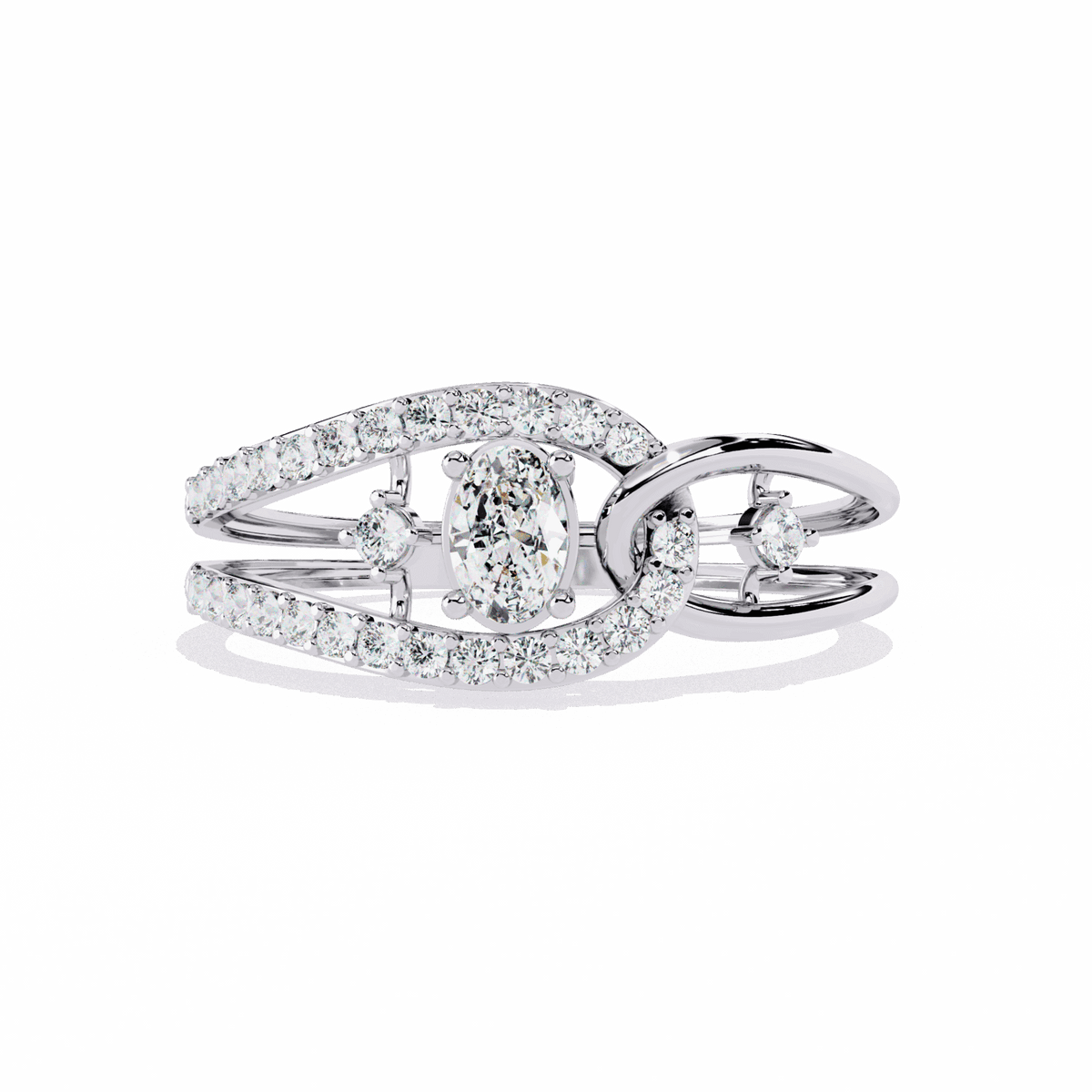 0.35 Carat Oval and Round Day and Night Ring in Moissanite | House of Estara