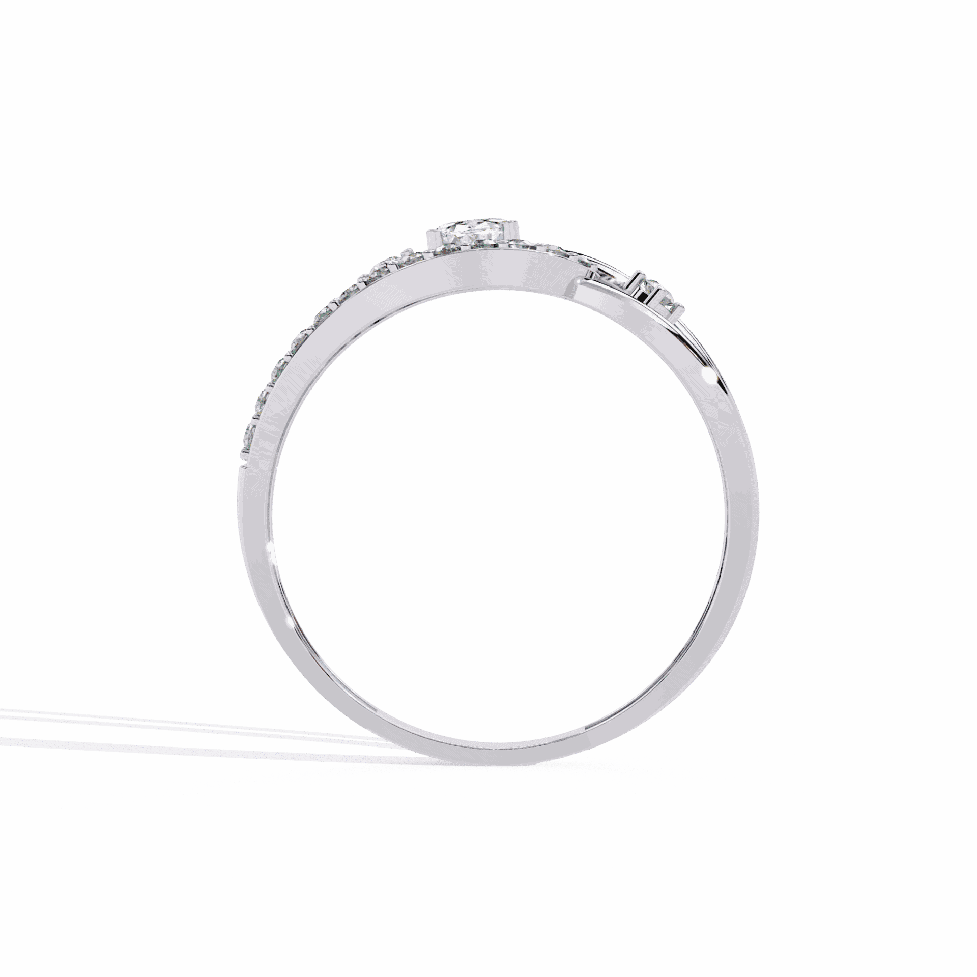 0.35 Carat Oval and Round Day and Night Ring in Moissanite | House of Estara