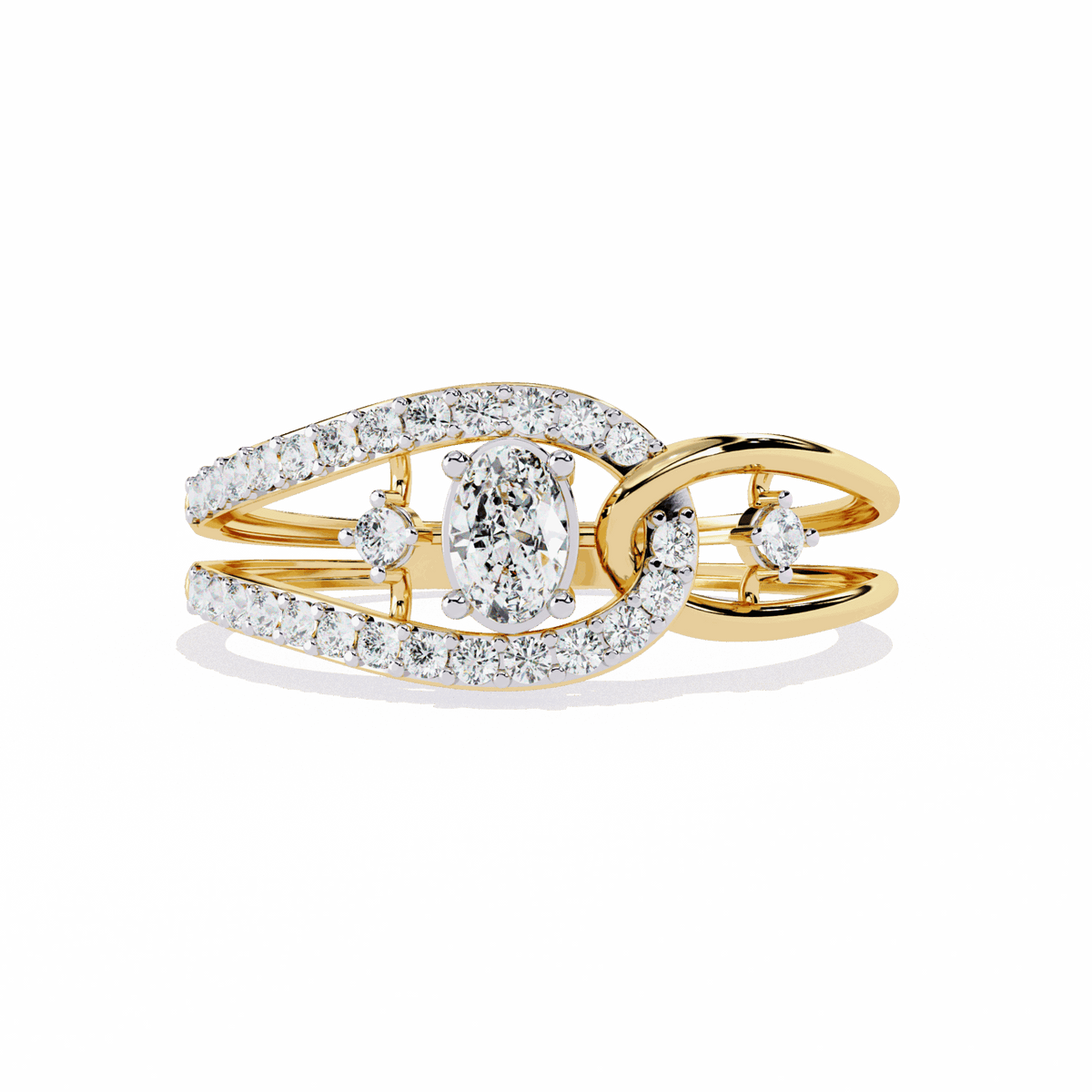 0.35 Carat Oval and Round Day and Night Ring in Moissanite | House of Estara