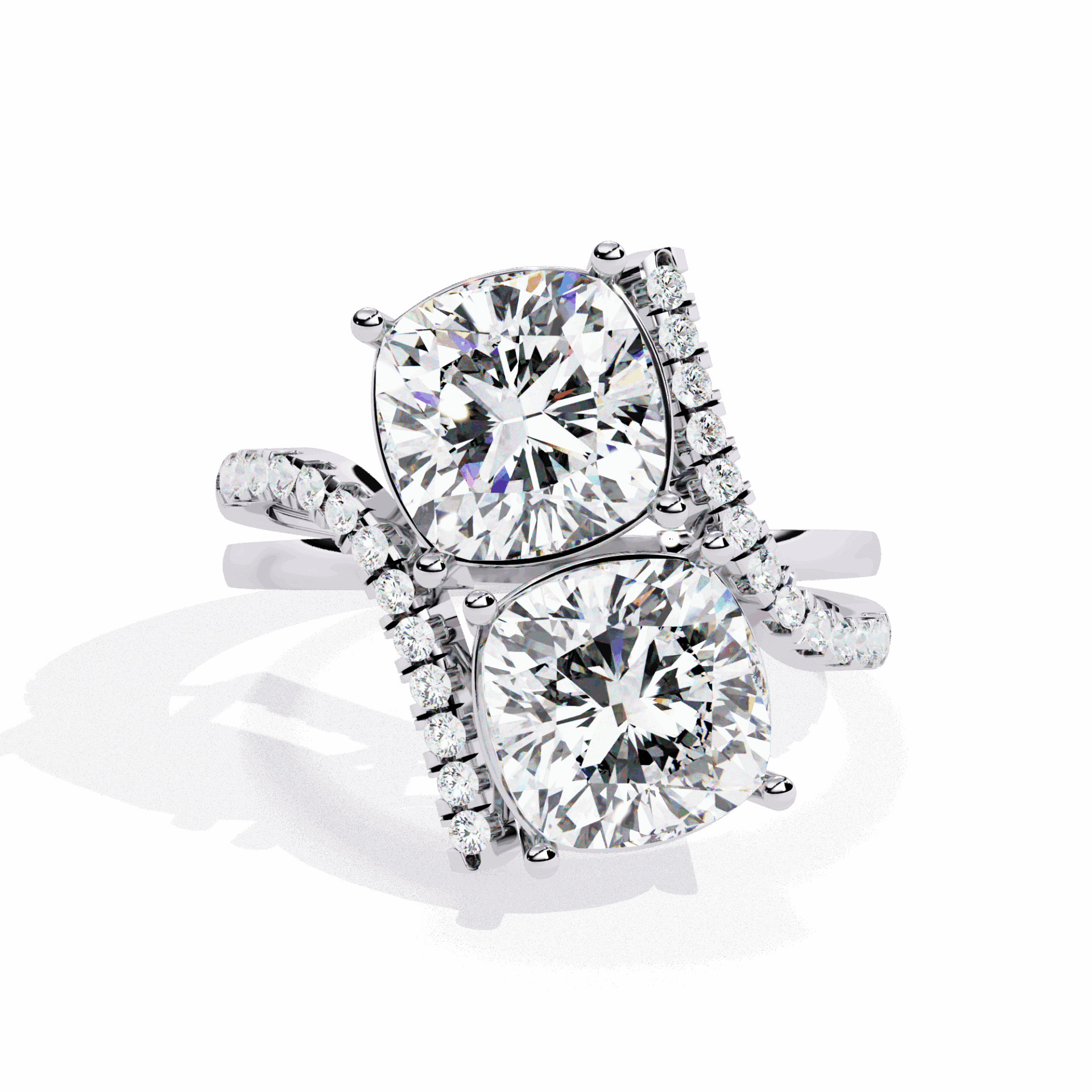 5 Carat Cushion Signature Wear Ring in Moissanite | House of Estara