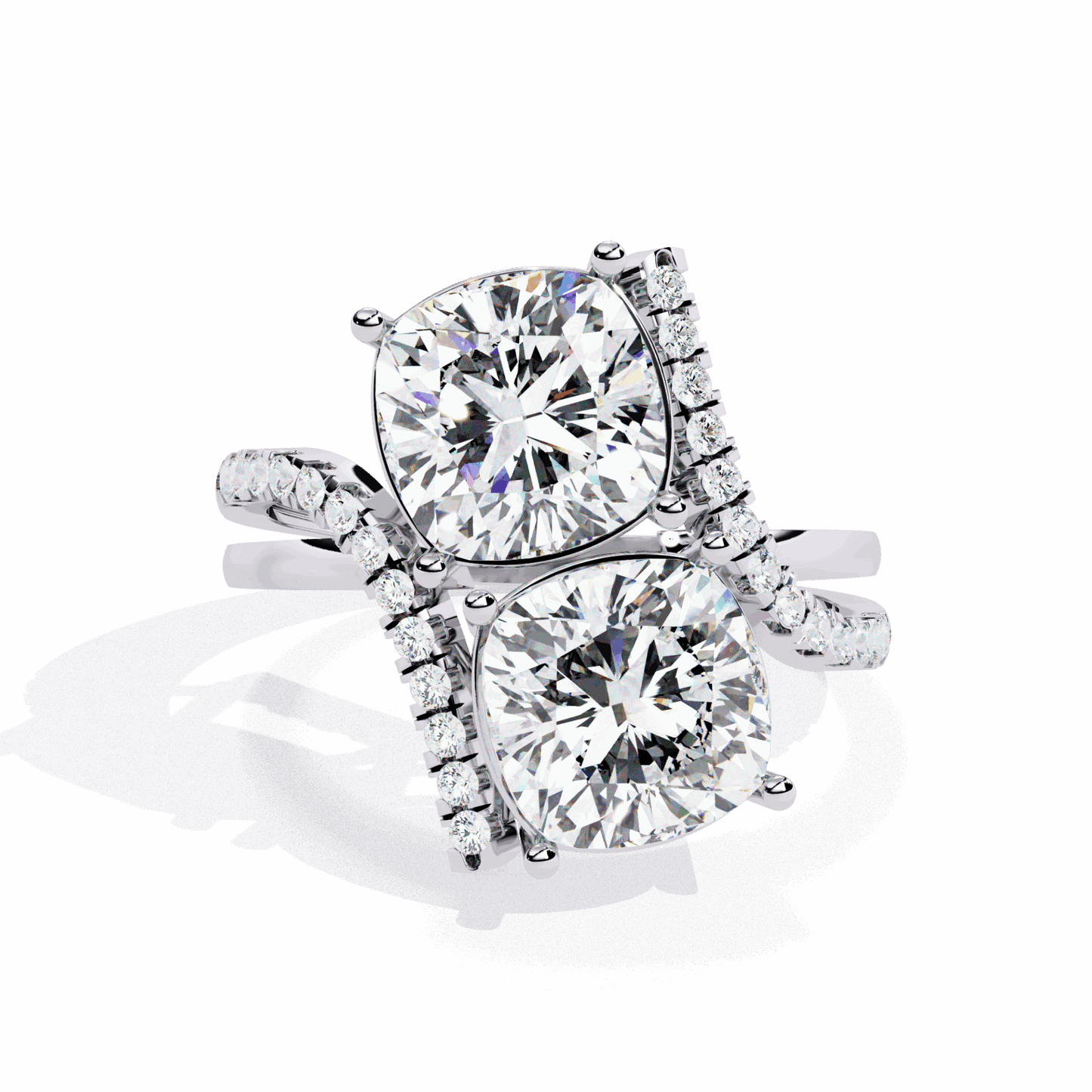 5 Carat Cushion Signature Wear Ring in Moissanite | House of Estara