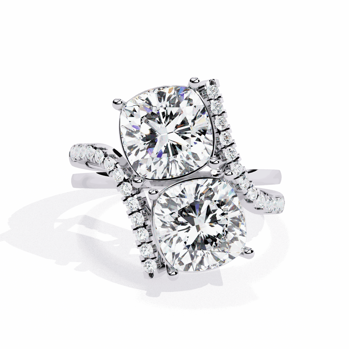 5 Carat Cushion Signature Wear Ring in Moissanite | House of Estara